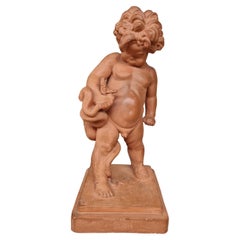 Antique Sculpture of Infant Hercules Marcel Courbier, 1898-1976
