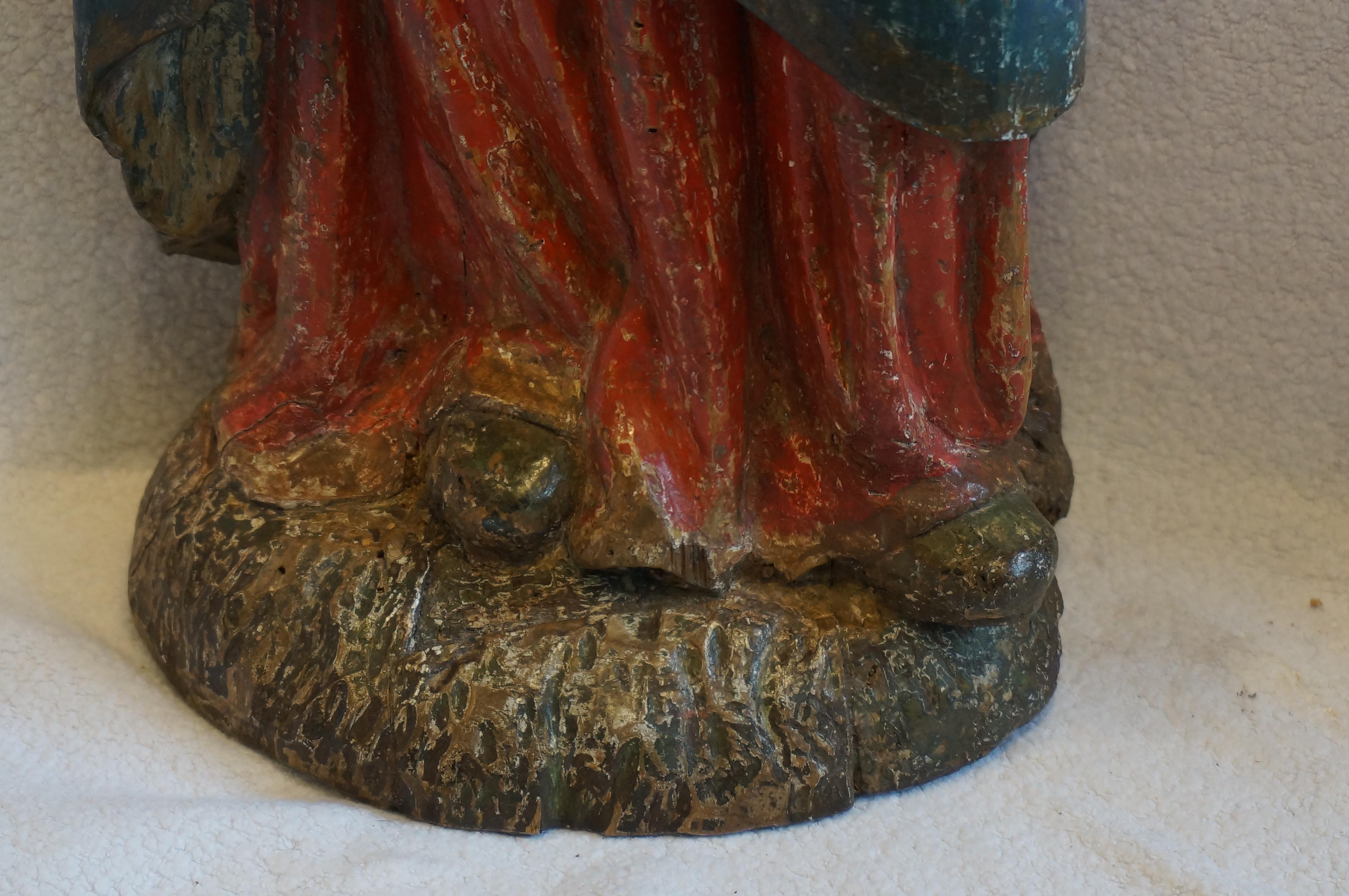 Antike Skulptur von Maria mit dem Kind Jesus, Belgien, frühes 17. Jahrhundert im Angebot 14