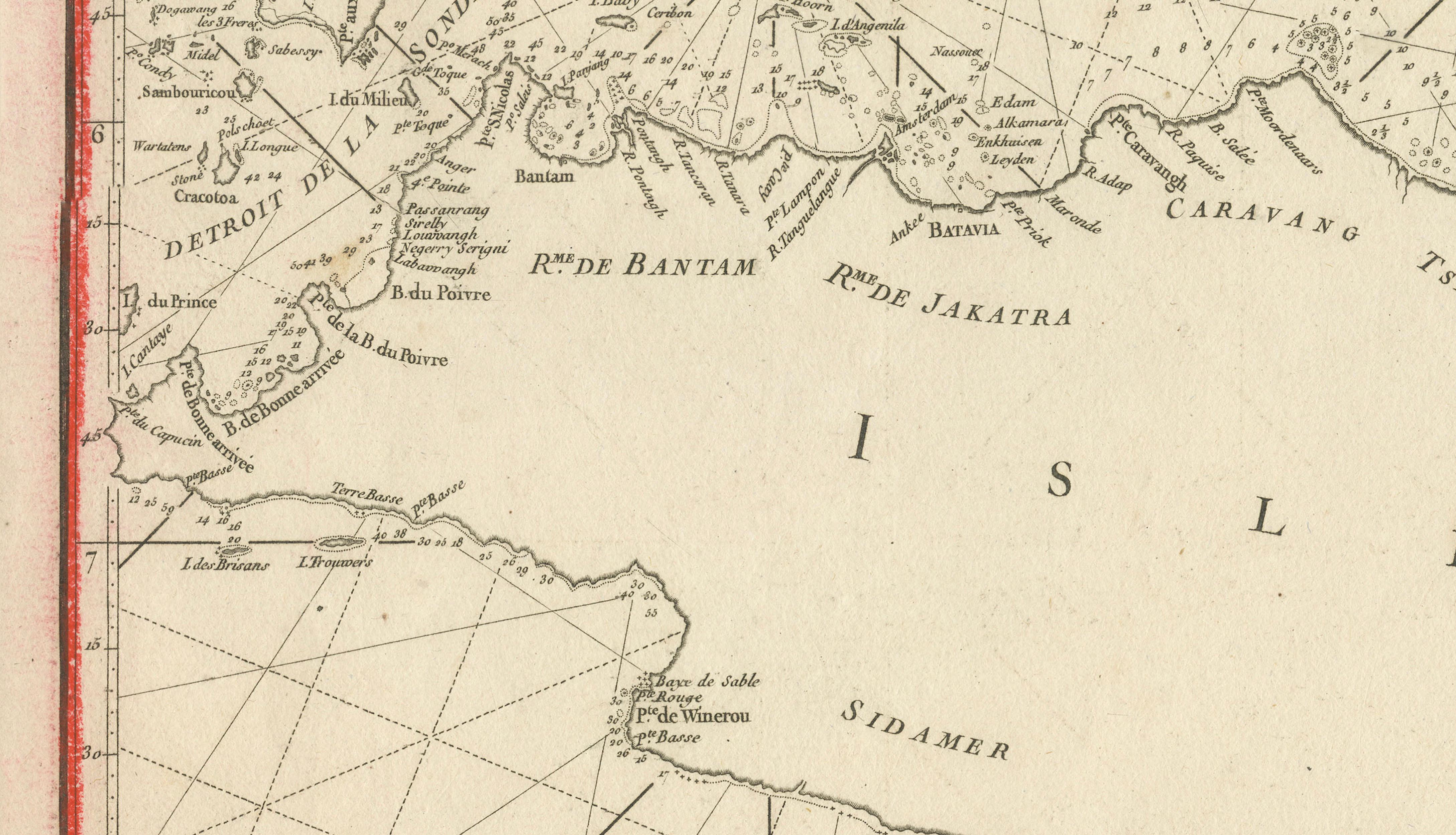 Antique Sea Chart Java Indonesia – Mannevillette Neptune Oriental 1775