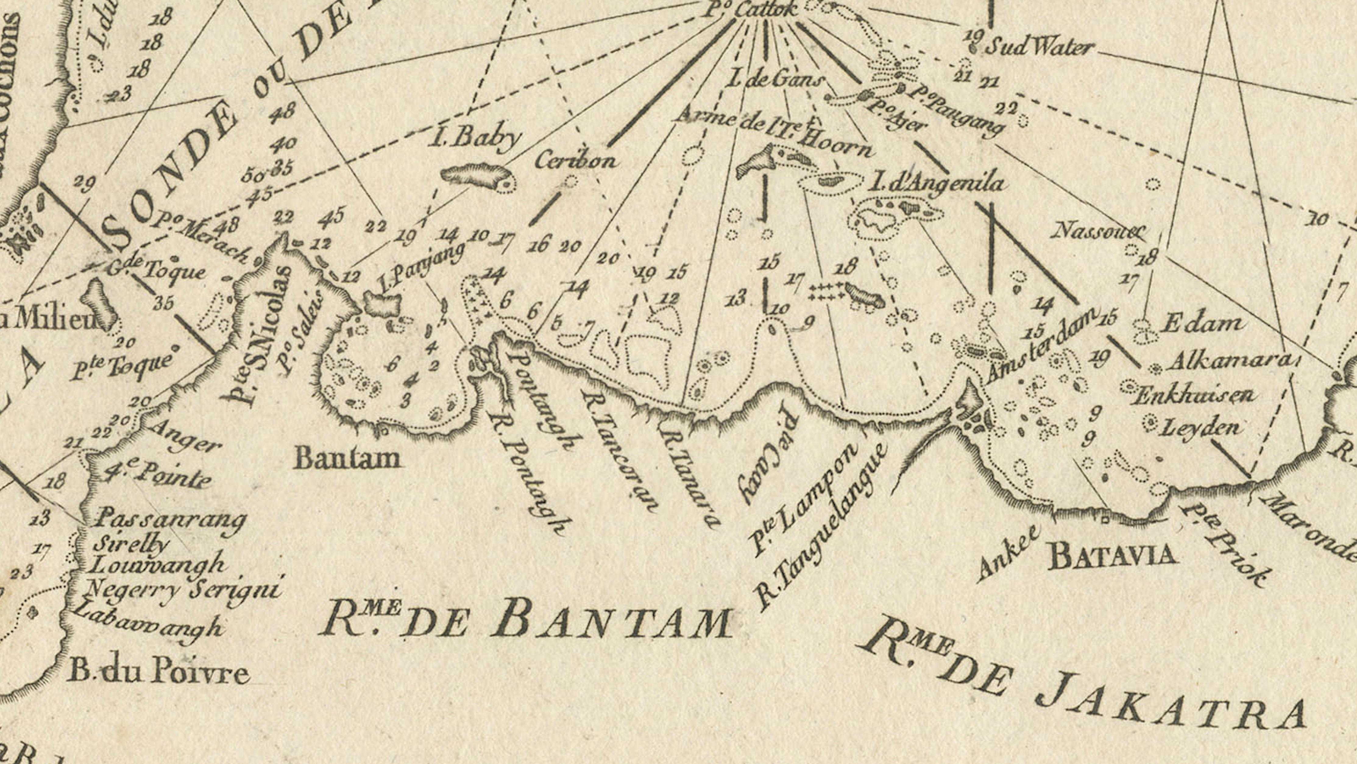 Antique Sea Chart Java Indonesia – Mannevillette Neptune Oriental 1775