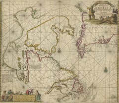 Antique Sea Chart of Hudson Bay and Arctic Canada by Van Keulen, circa 1681