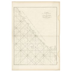 Carta marittima antica della costa di Sumatra, Indonesia, 1775 circa