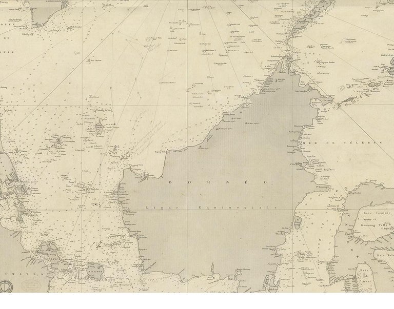 Antique Sea Chart of the South China Sea by Daussy, 1838 at 1stDibs