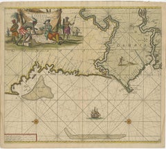 Orginal Antique Sea Chart of the Western Coast of Africa, circa 1697