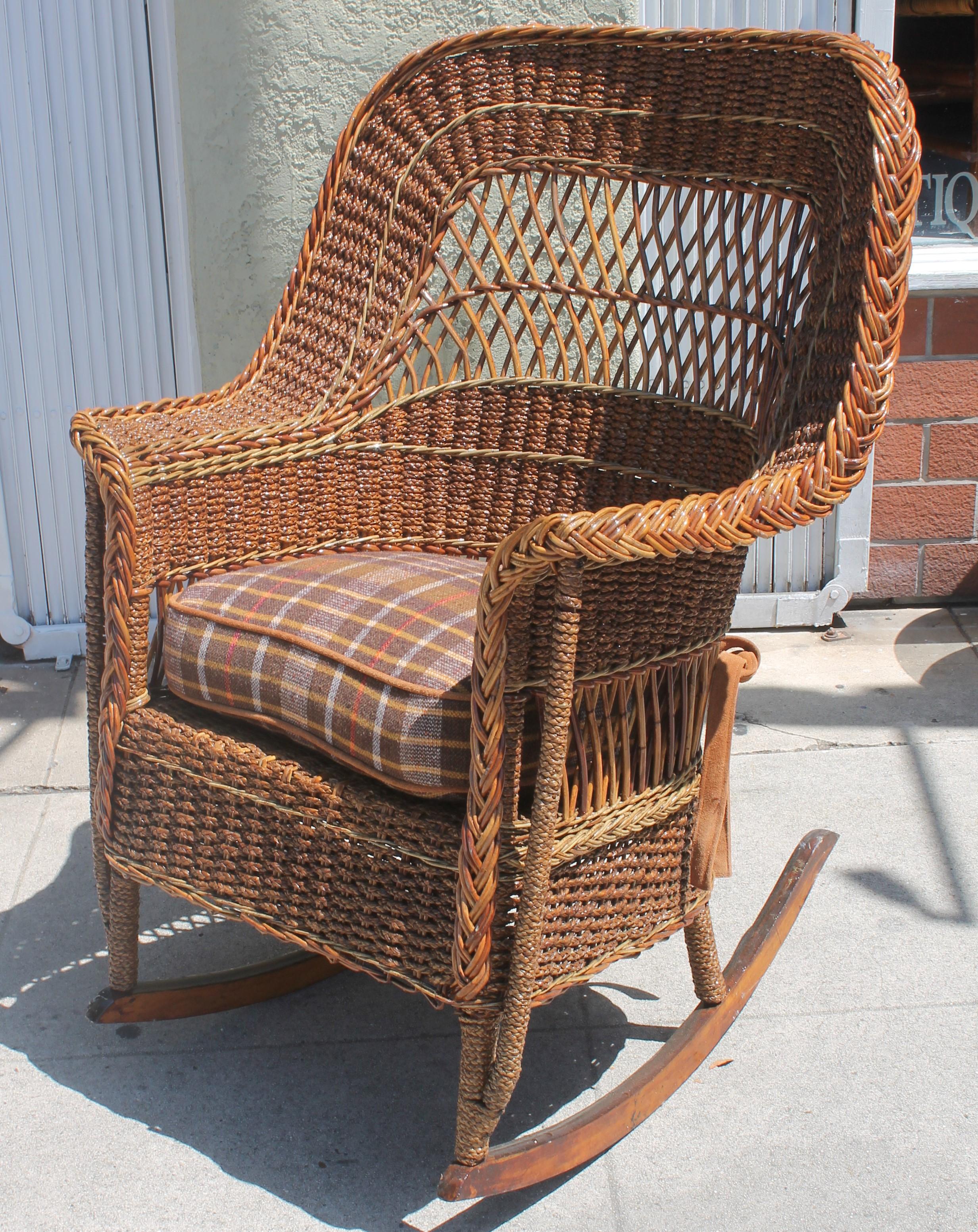 antique wicker rocker