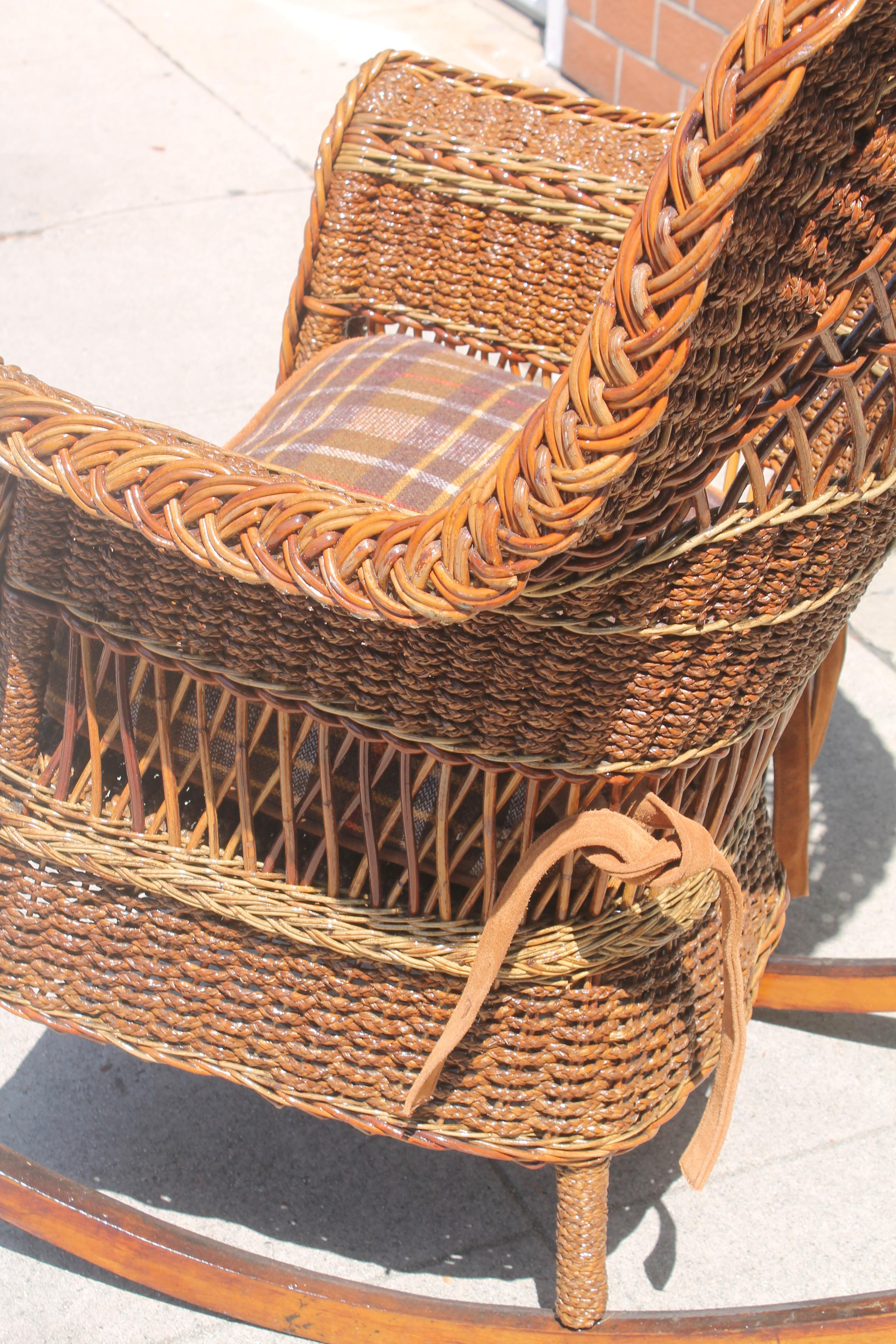 wicker rocking chair vintage