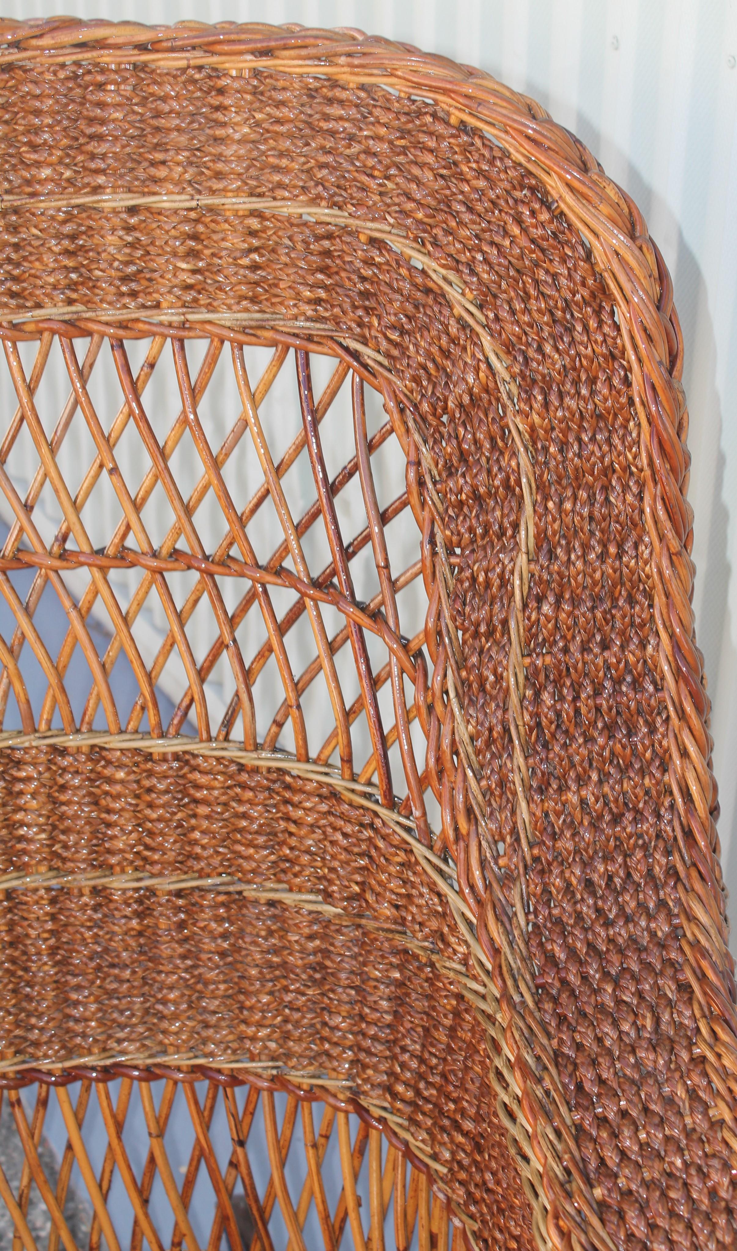 Antique Sea Grass & Wicker Rocker 2