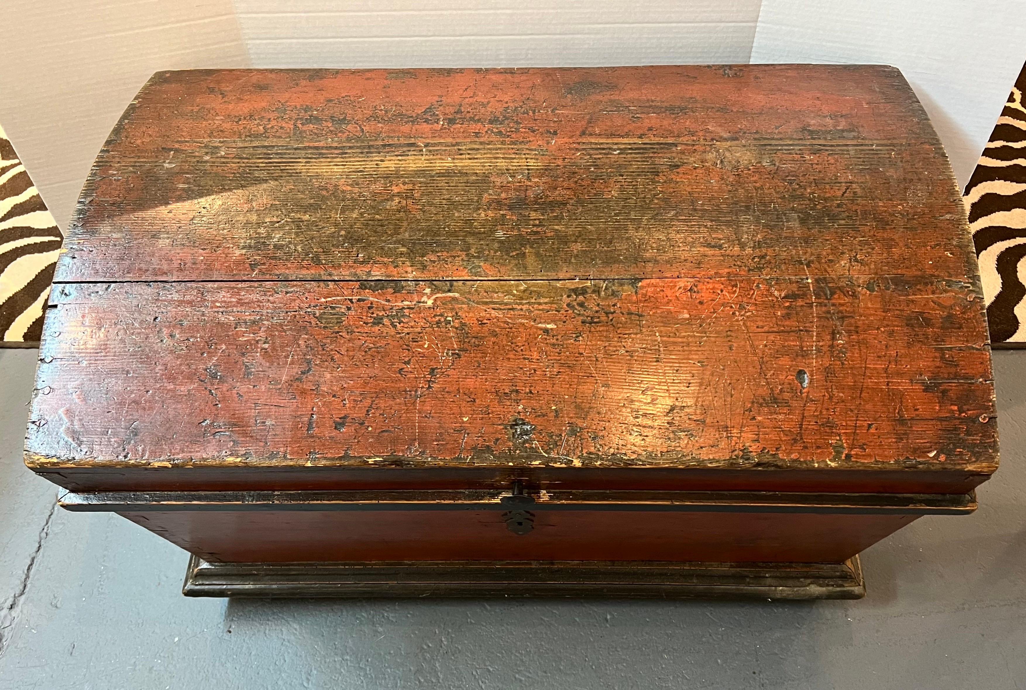 Rare antique Seaman's chest with gorgeous patina. Features iron work handles.
A conversation piece. Why not own the best?.