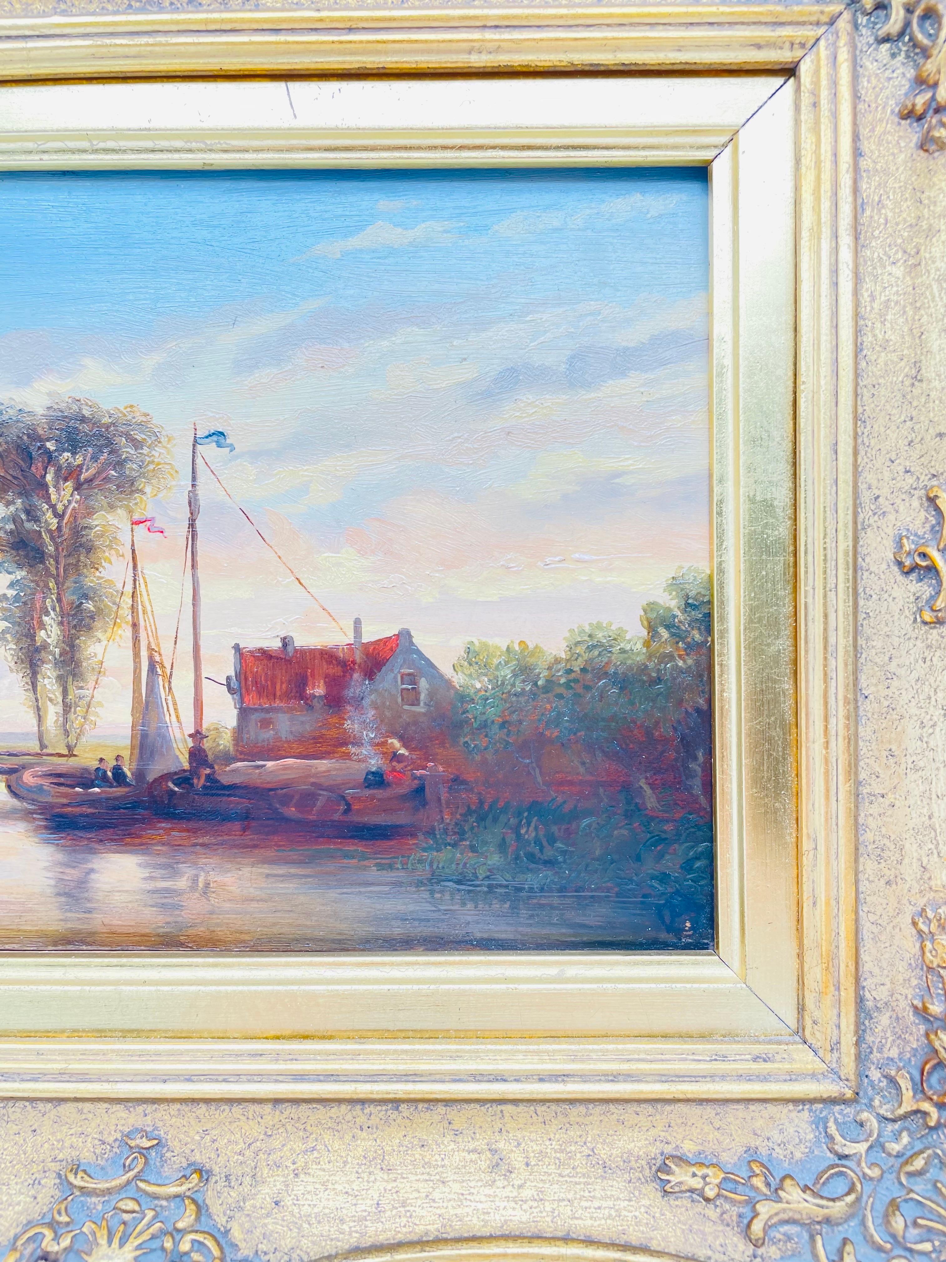 Peinture de paysage marin ancienne de Conrad Eilers datant d'environ 1890 Bon état - En vente à Berlin, DE