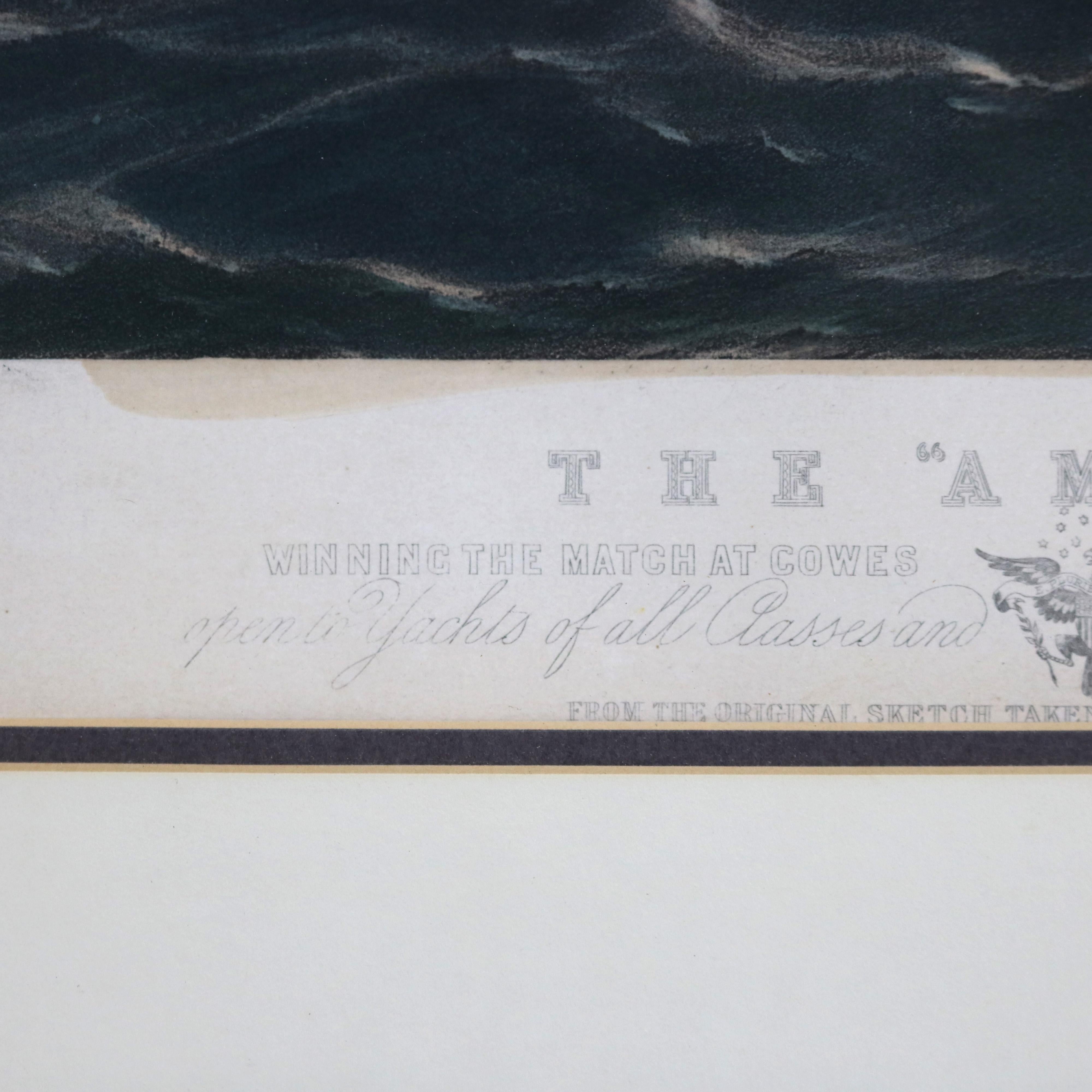 Antiker Meereslandschaftsdruck des Amerika-Siegers des Cowes Club Cup C1851 im Angebot 11