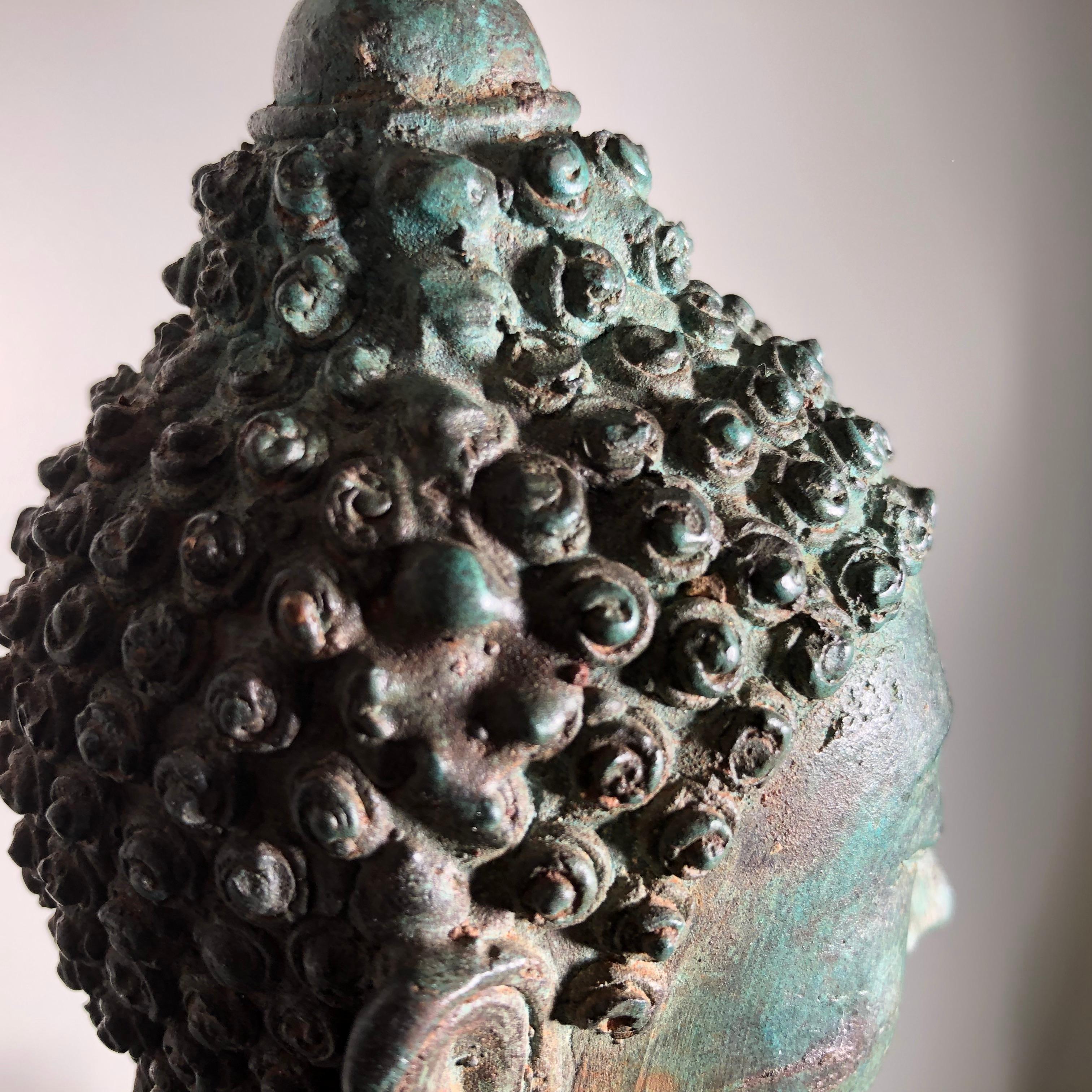 Antique Seated Enlightenment Shakymuni Buddha, Hand Cast Bronze 4