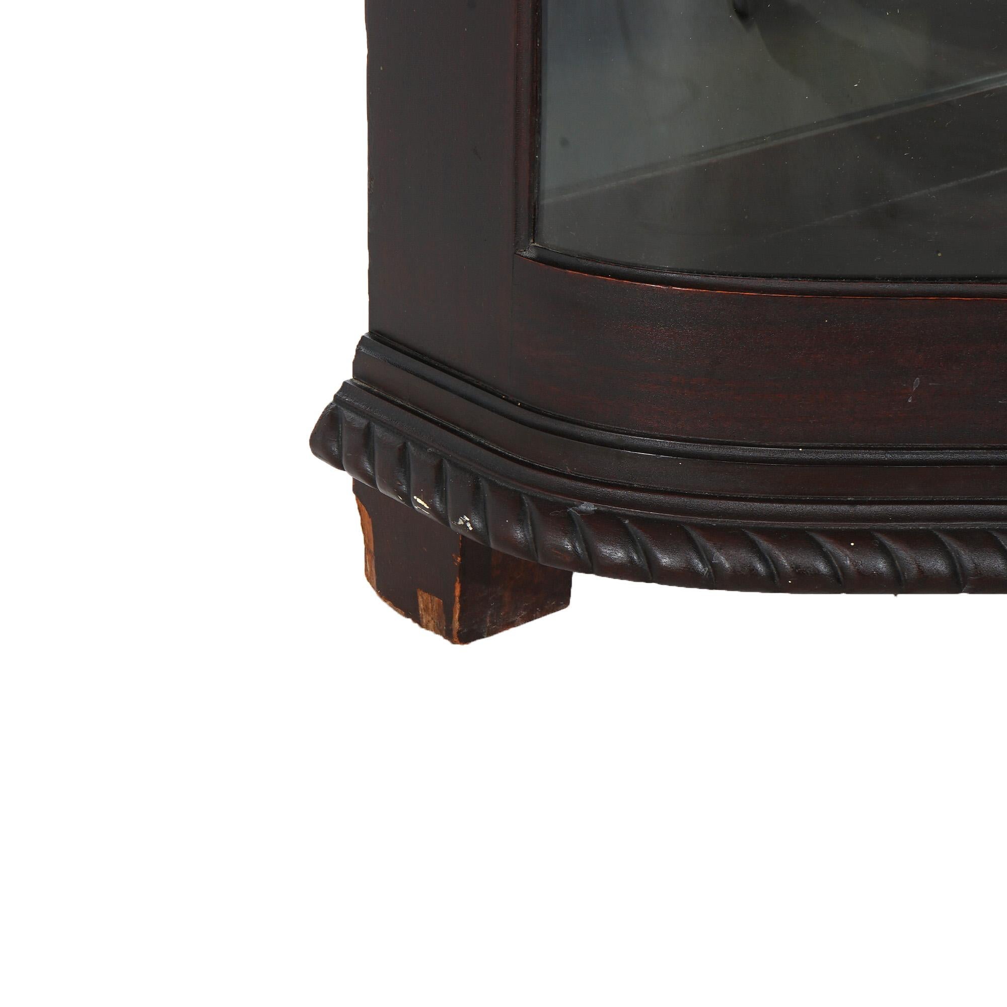 Antique Second Empire Carved Mahogany & Mirrored China Cabinet C1890 7