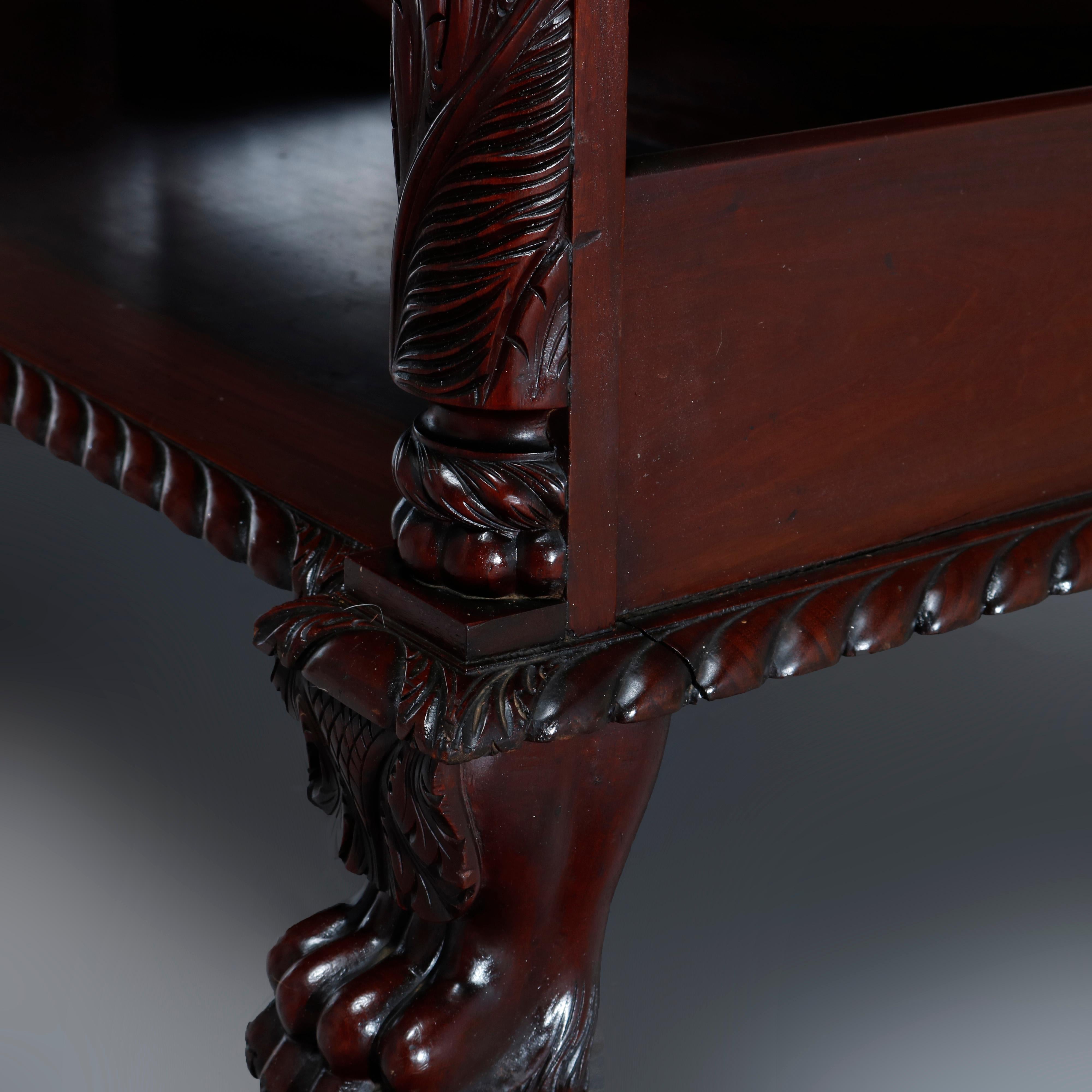 Antique Second Empire Deeply Carved Flame Mahogany Server, circa 1900 12