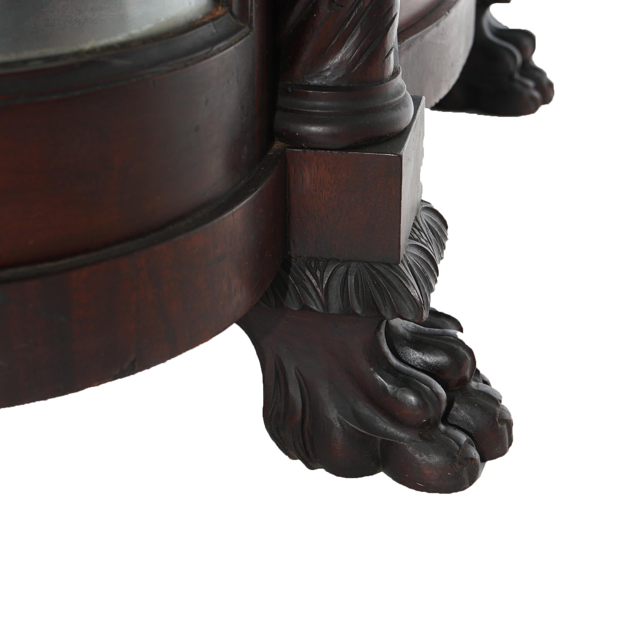 Antique Second Empire Foliate Carved Mahogany Diminutive China Cabinet C1890 For Sale 8