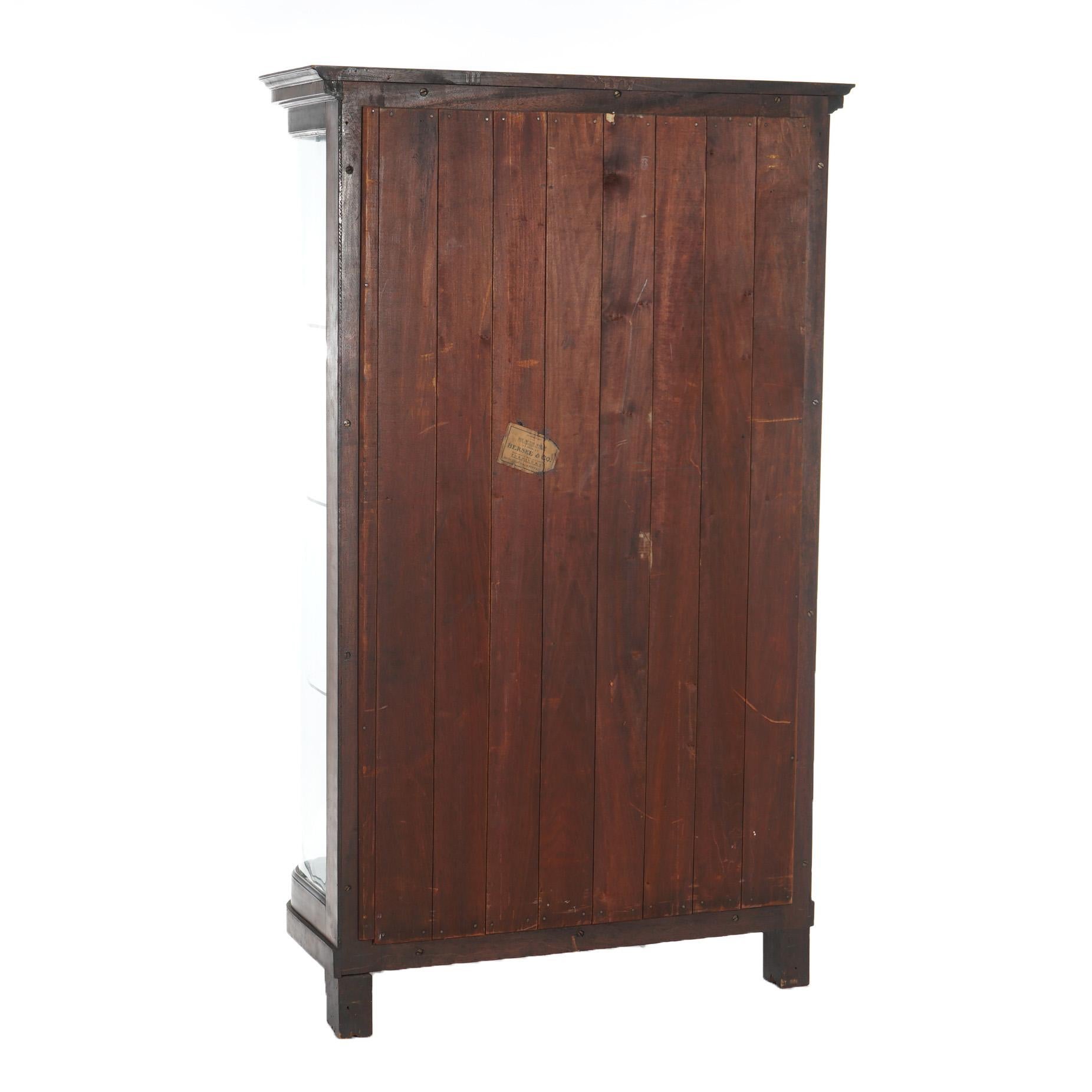 19th Century Antique Second Empire Foliate Carved Mahogany Diminutive China Cabinet C1890 For Sale