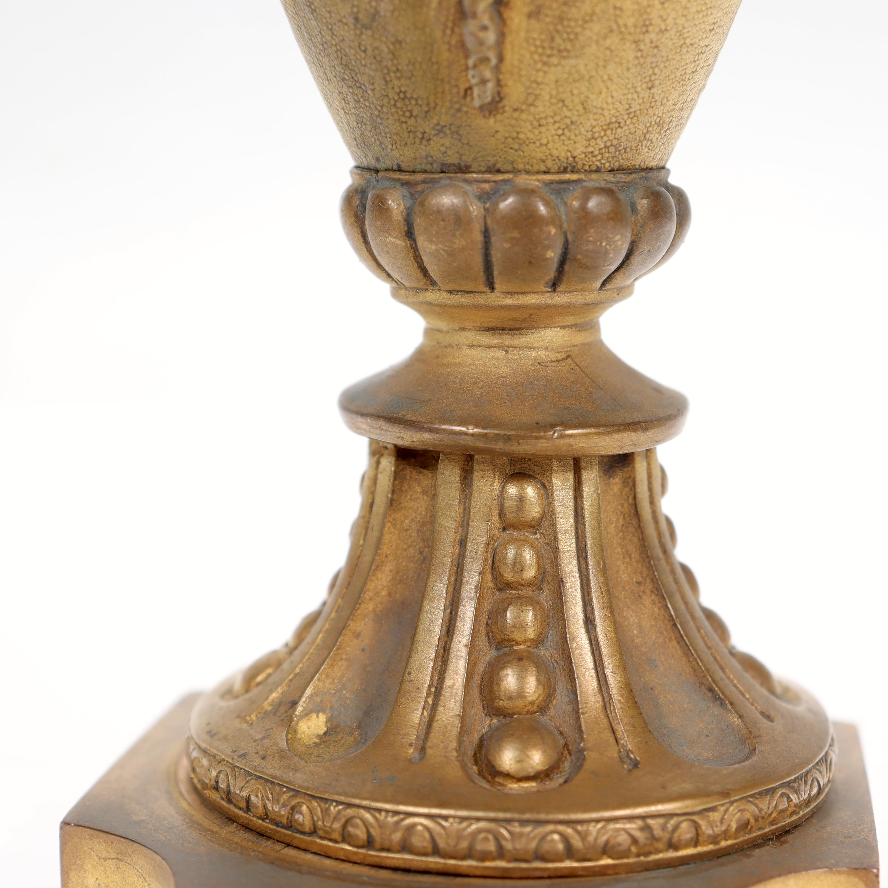 Antique Second Empire French Doré Gilt Bronze Vases or Urns For Sale 5
