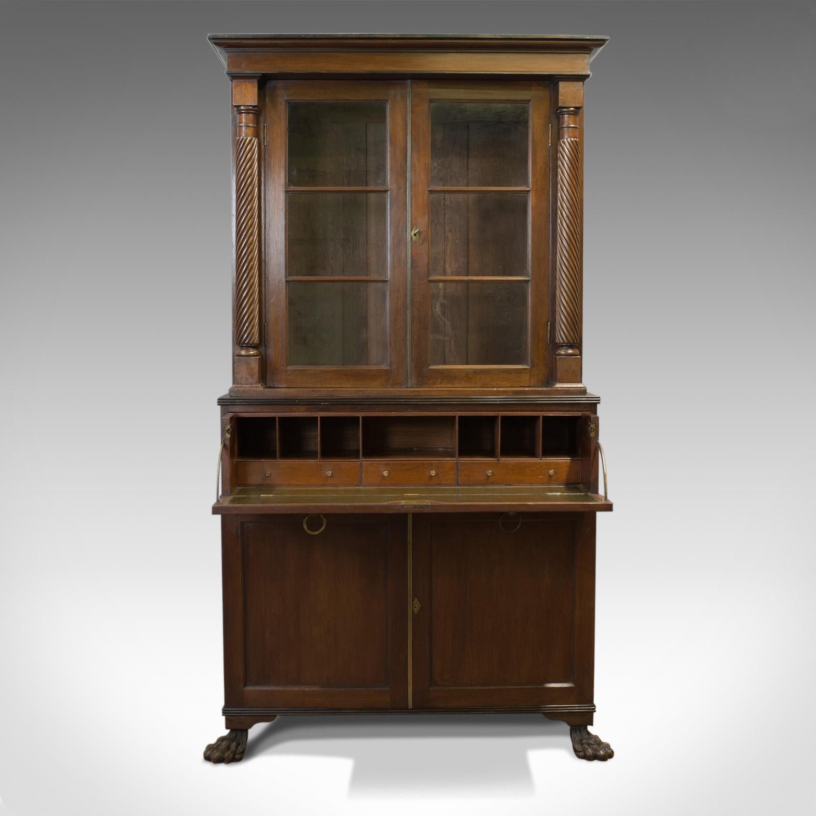 Antique Secretaire Bookcase, Scottish, Mahogany, Cabinet, Victorian, circa 1880 2