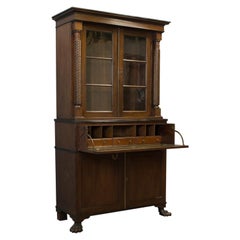 Antique Secretaire Bookcase, Scottish, Mahogany, Cabinet, Victorian, circa 1880