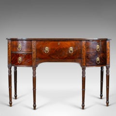 Antique Secretaire, Bow-Fronted Sideboard, Georgian, Mahogany, circa 1790