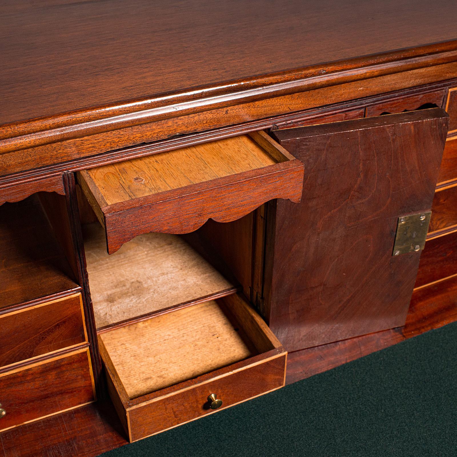 Wood Antique Secretaire Cabinet, English, Chest of Drawers, Bureau, Desk, Georgian For Sale