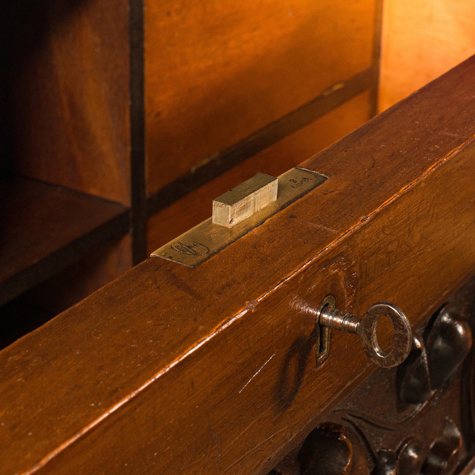 Antique Secretaire Sideboard, English, Correspondence Cabinet, Victorian, C.1900 For Sale 6