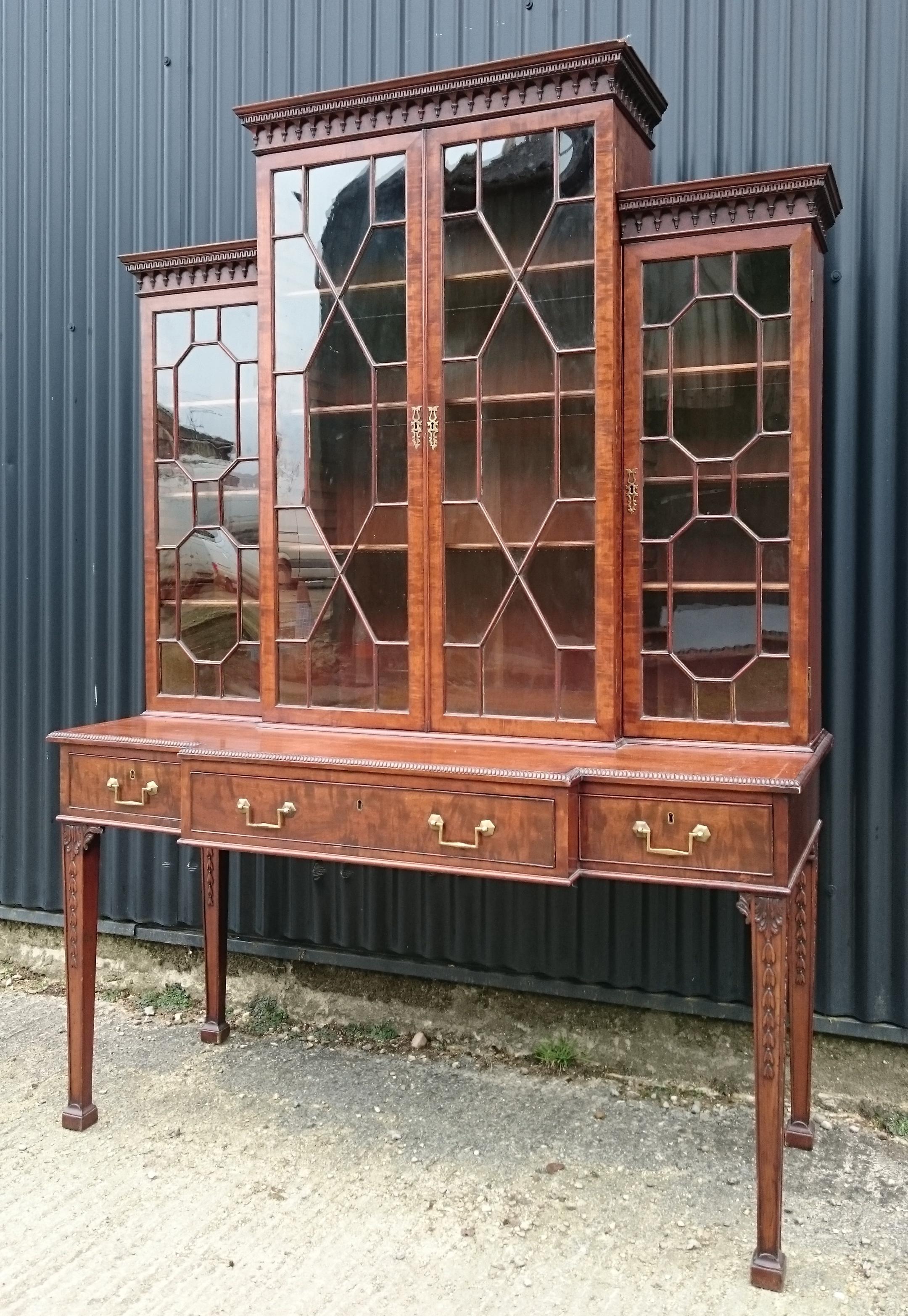 George III Antique Secretary Bookcase For Sale