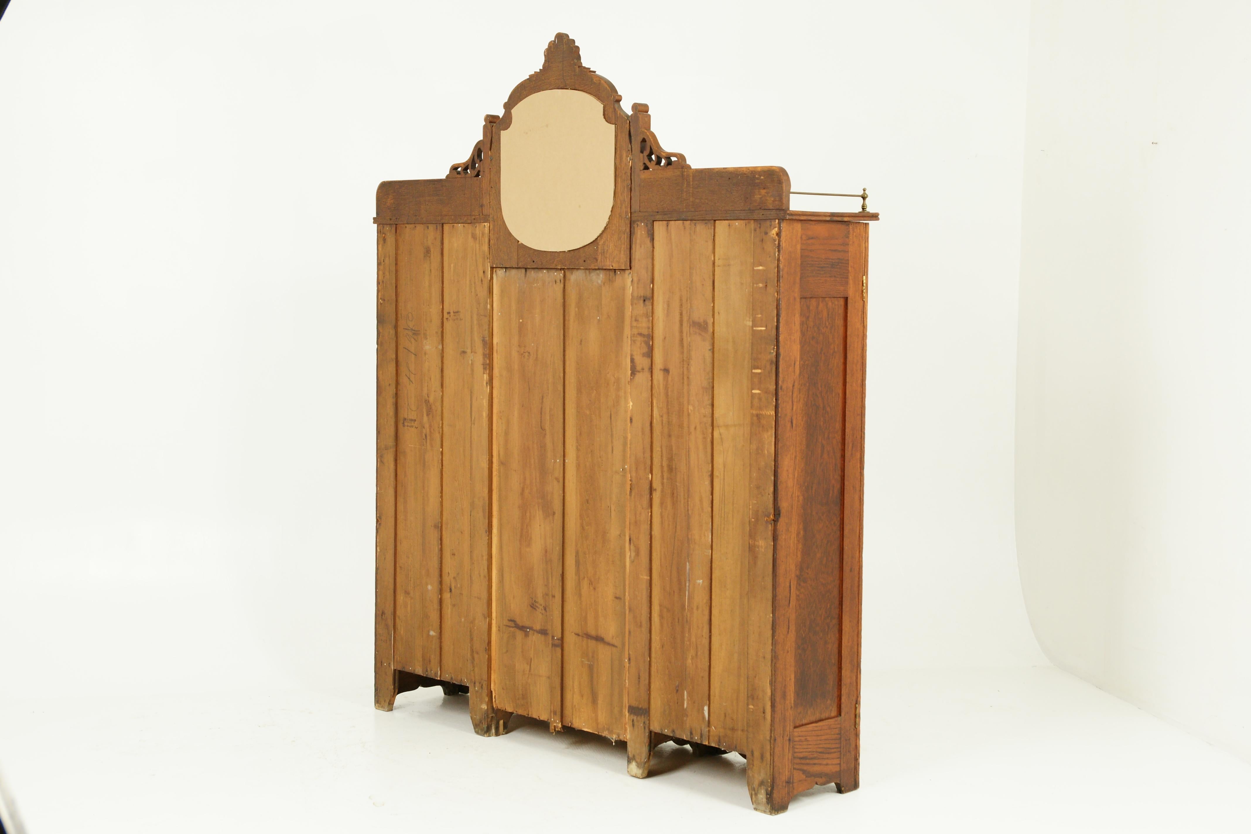 Antique Secretary Bookcase, Oak, Side by Side Desk, America 1910, B1603 6