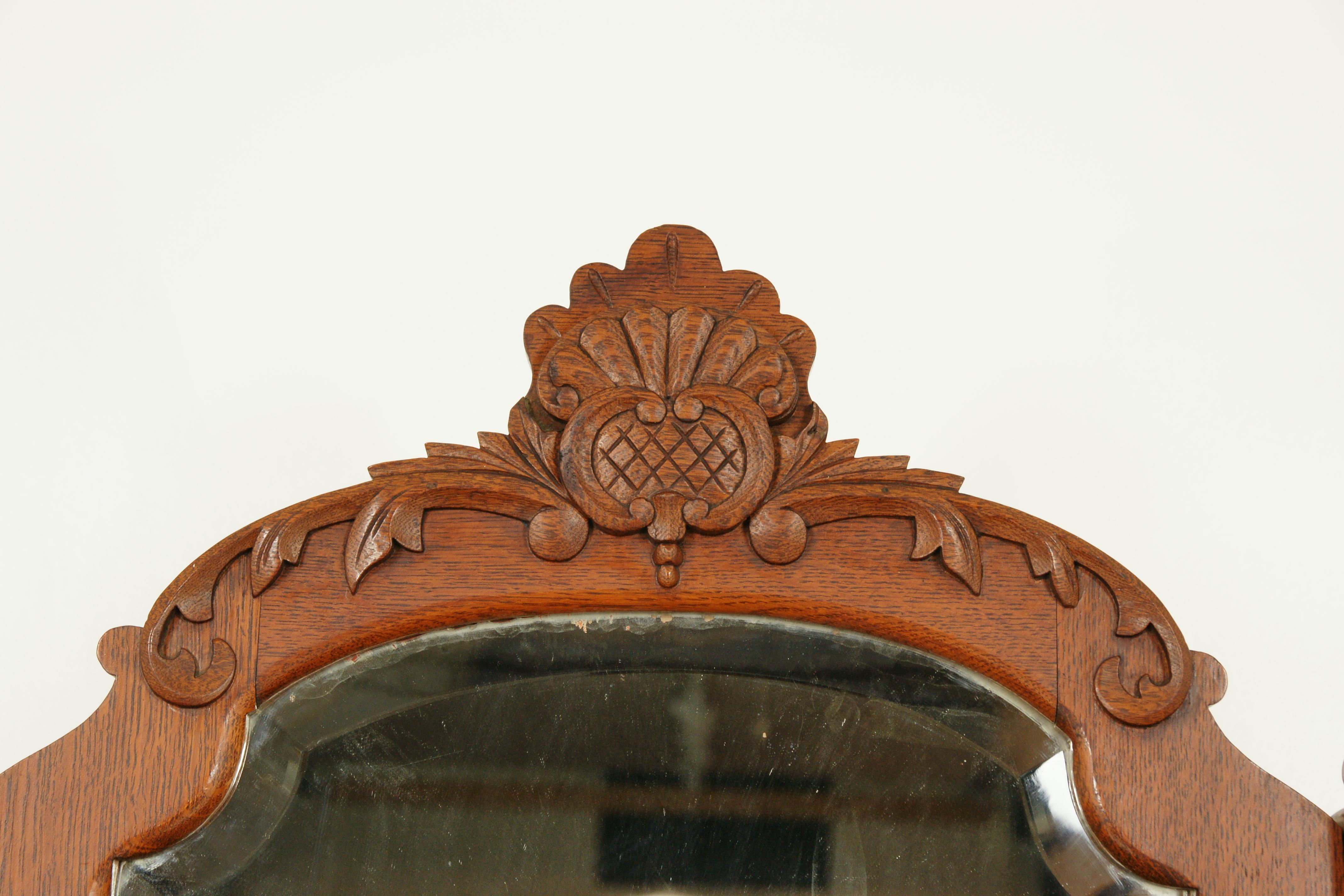 Antique Secretary Bookcase, Oak, Side by Side Desk, America 1910, B1603 1