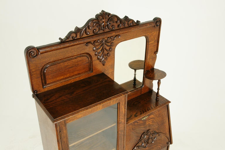 Antique Secretary Desk Antique Bookcase Side By Side Oak