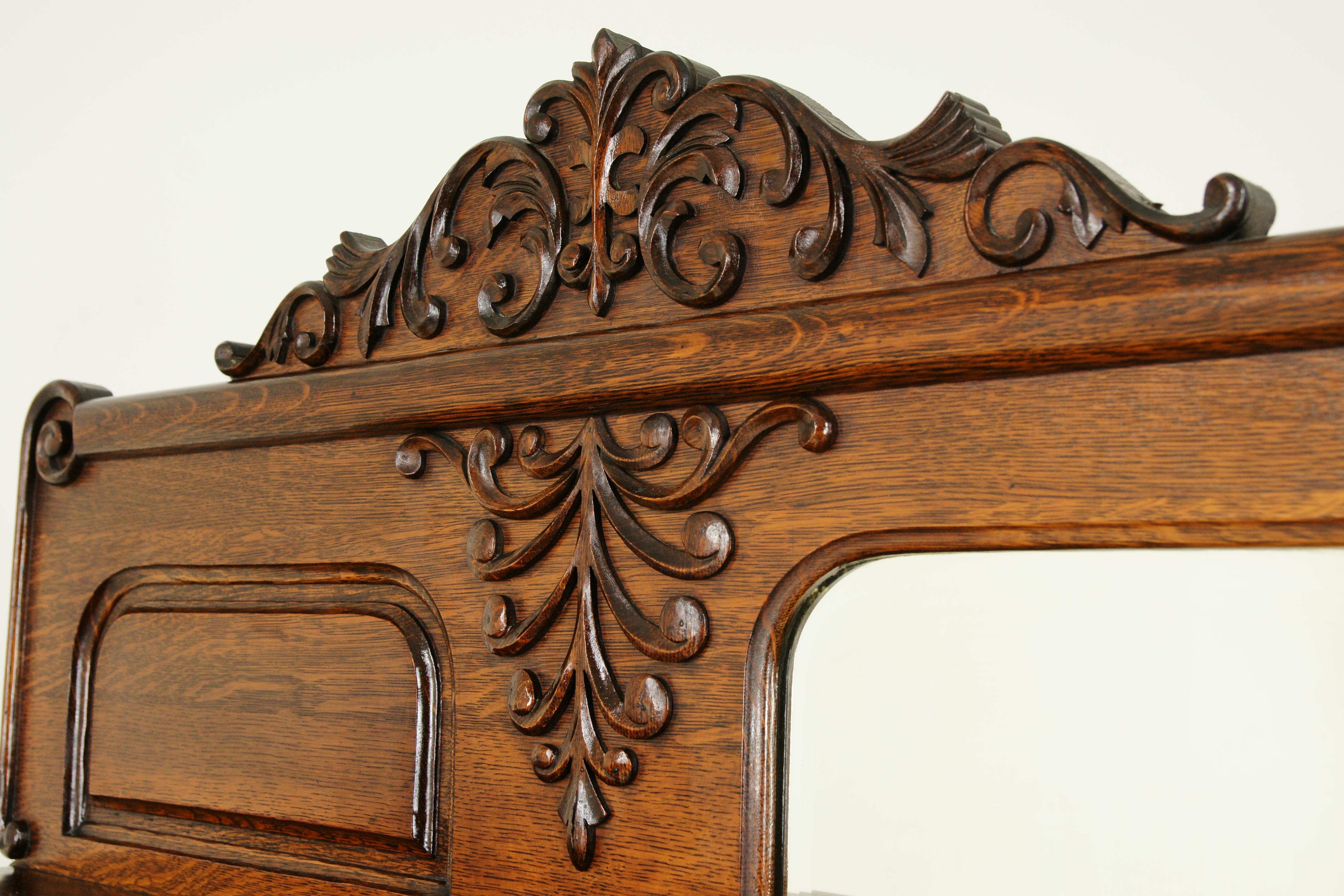 Canadian Antique Secretary Desk, Antique Bookcase, Side by Side, Oak, Canada 1900