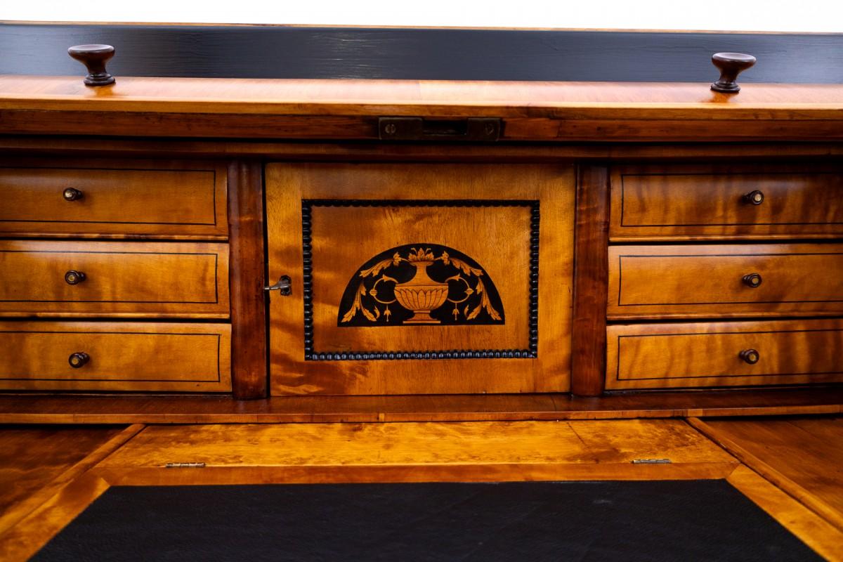 Walnut Antique secretary desk from around 1870, Northern Europe. After renovation.
