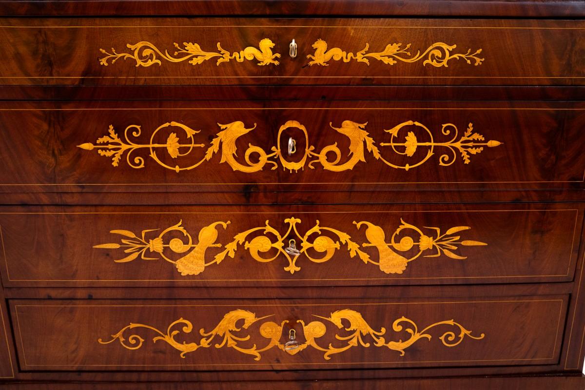 Antique secretary from the second half of the 19th century, Northern Europe. In Good Condition In Chorzów, PL