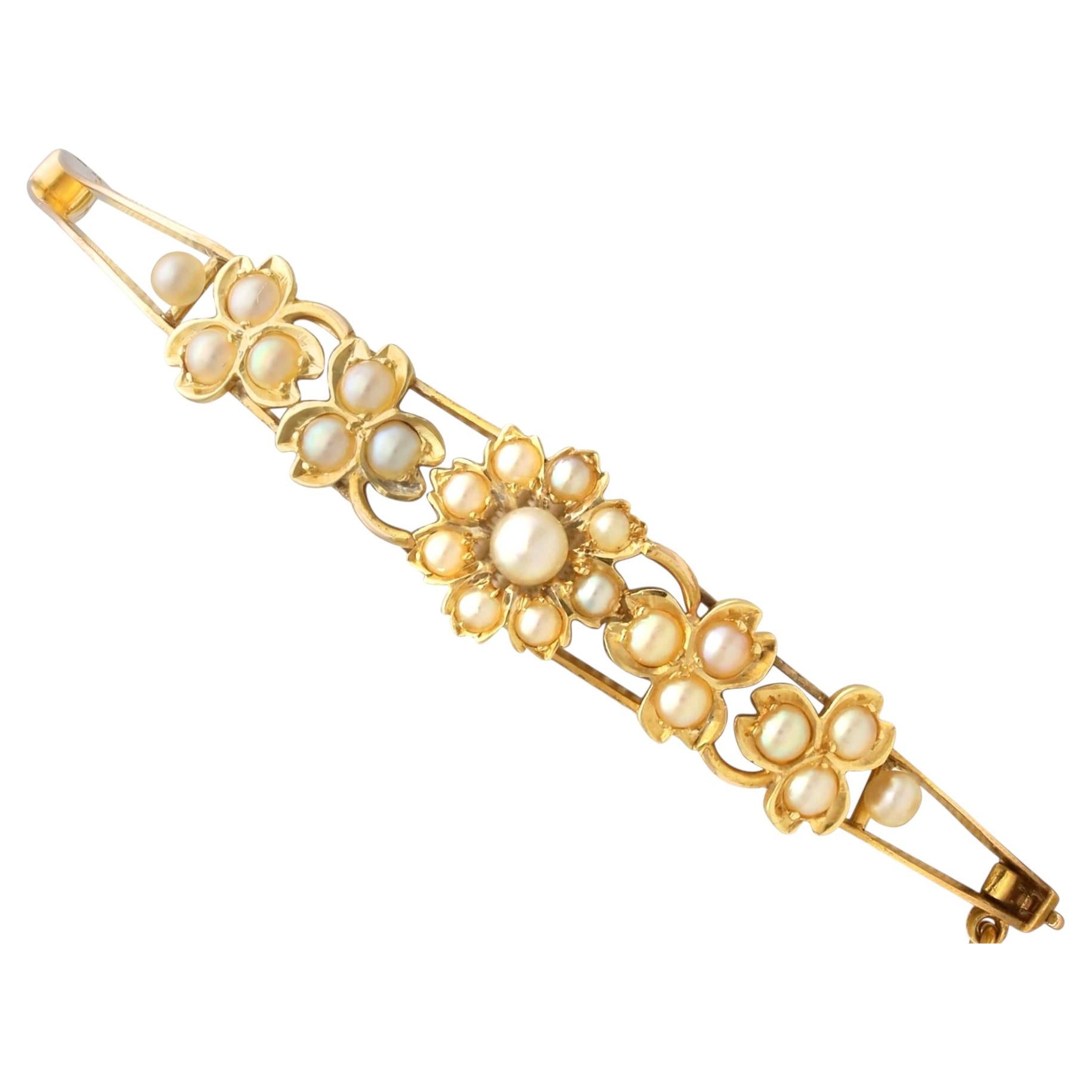 Armreif aus antiken Saatperlen und 15-karätigem Gelbgold, CIRCA 1890