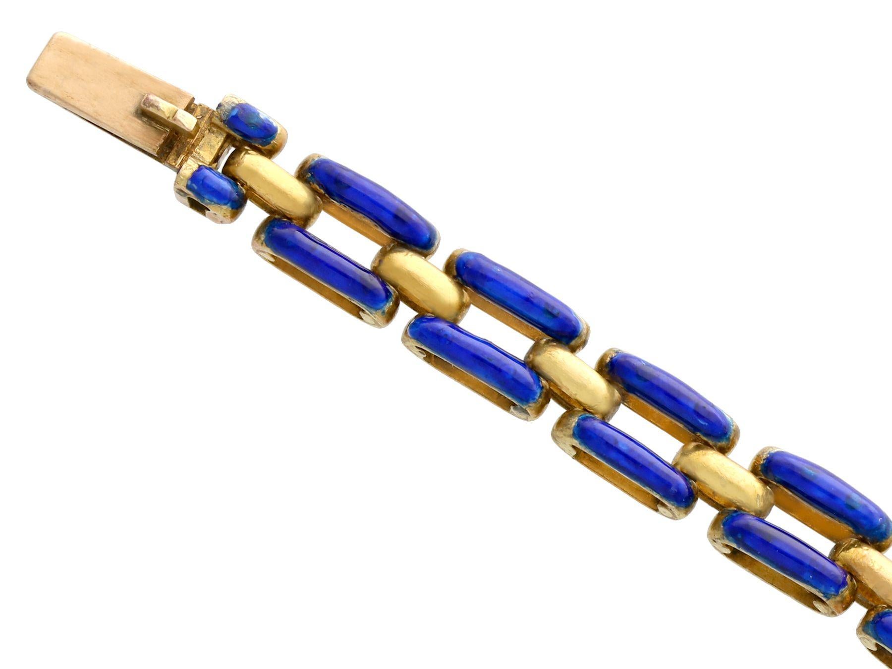 Antike Saatperle und Emaille Gelbgold Tor-Armband 1