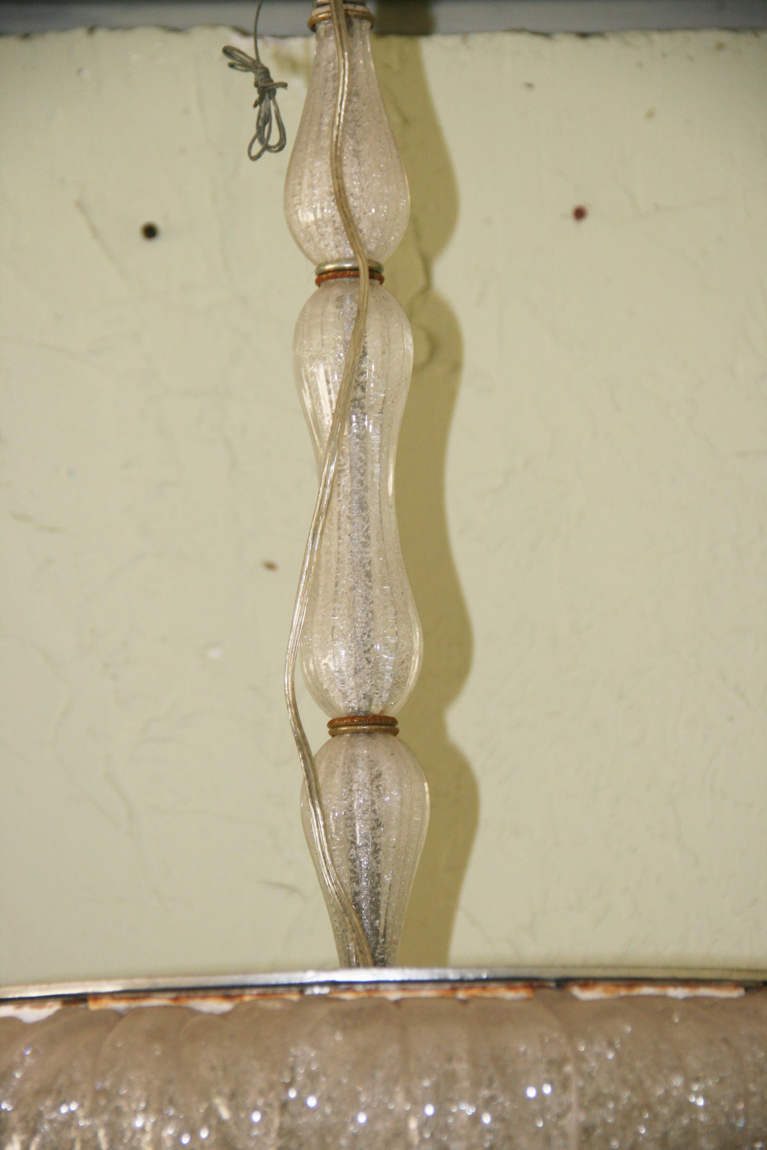 Italian Antique Seguso Oversized Murano Glass Tulip Chandelier For Sale