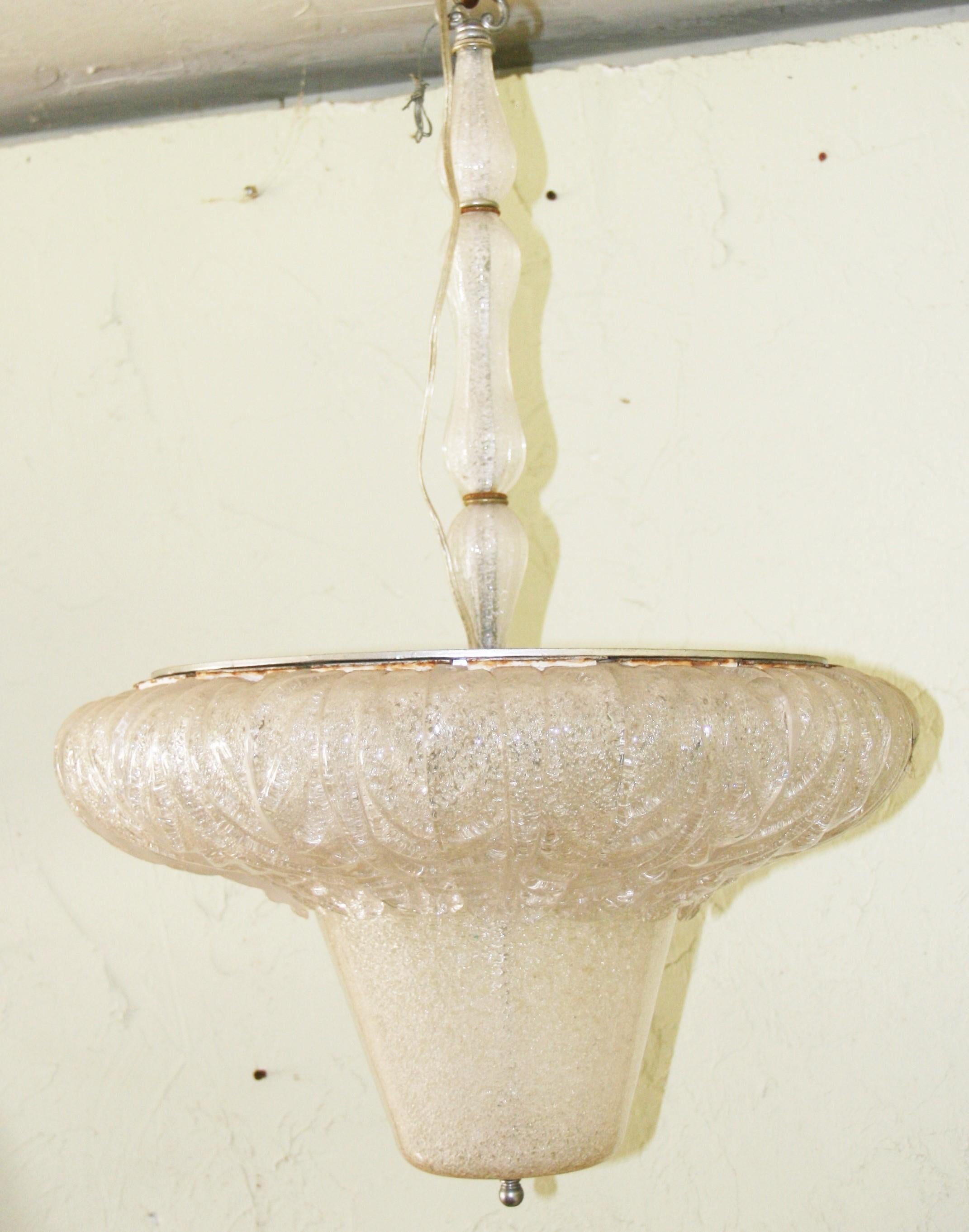 Antique Seguso Oversized Murano Glass Tulip Chandelier For Sale 1
