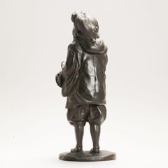 Antique Seiya-sei for Genryusai Seiya Bronze Man and Monkey Statue Japan Meij