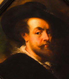Ancien Self-Portrait Rubens par F. Flor pour Flor & Findel 19ème siècle