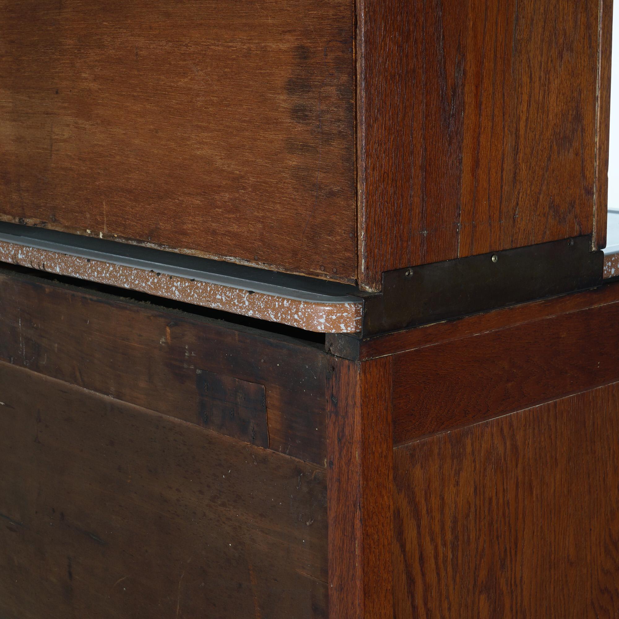 Antique Sellers Hoosier Oak Kitchen Cabinet with Flour Bin C1920 1