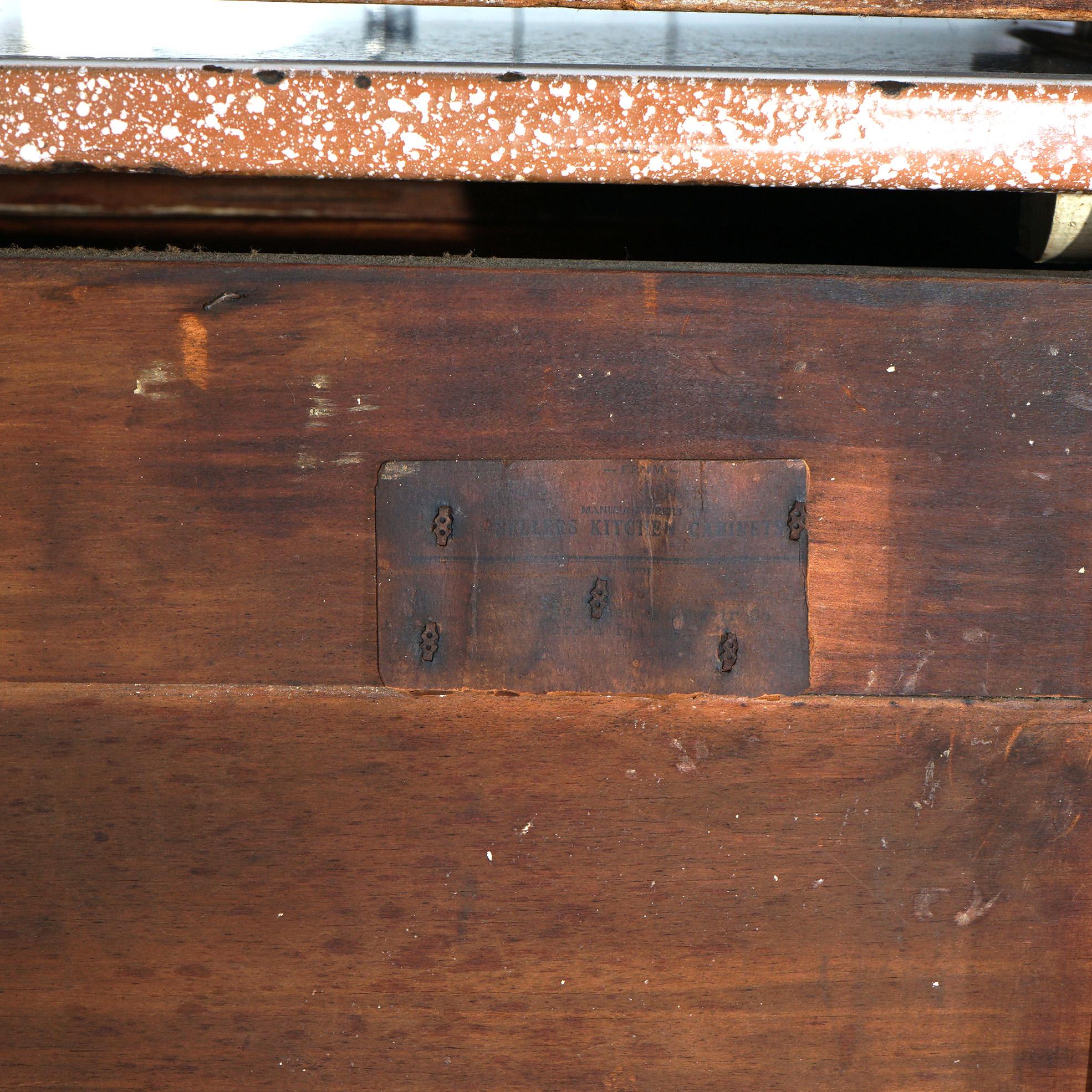 Antique Sellers Hoosier Oak Kitchen Cabinet with Flour Bin C1920 2