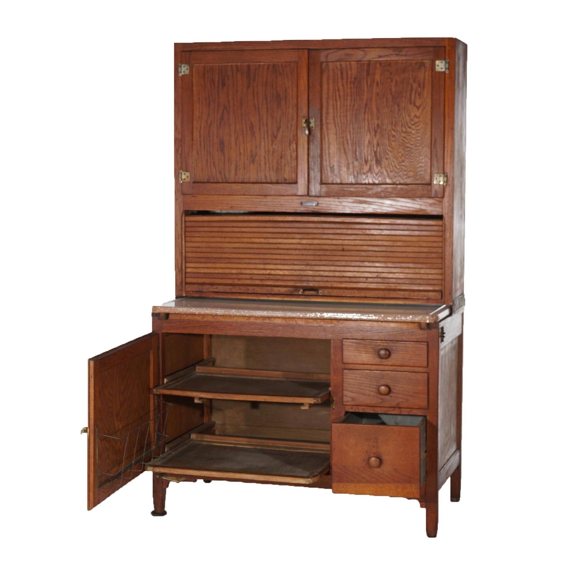 Antique Sellers Hoosier Oak Kitchen Cabinet with Flour Bin C1920 8