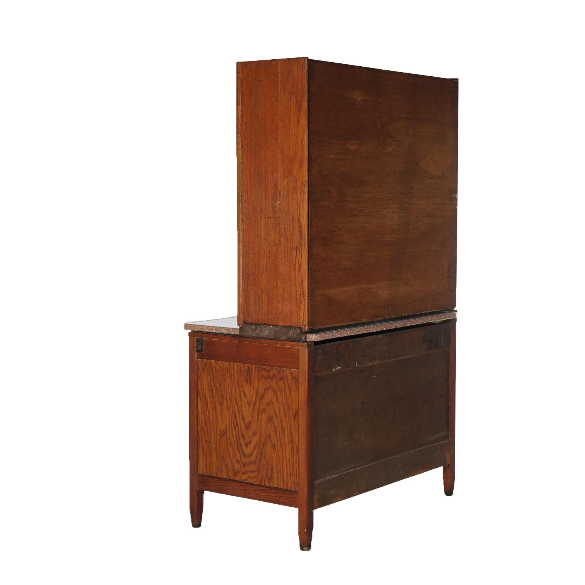 20th Century Antique Sellers Hoosier Oak Kitchen Cabinet with Flour Bin C1920
