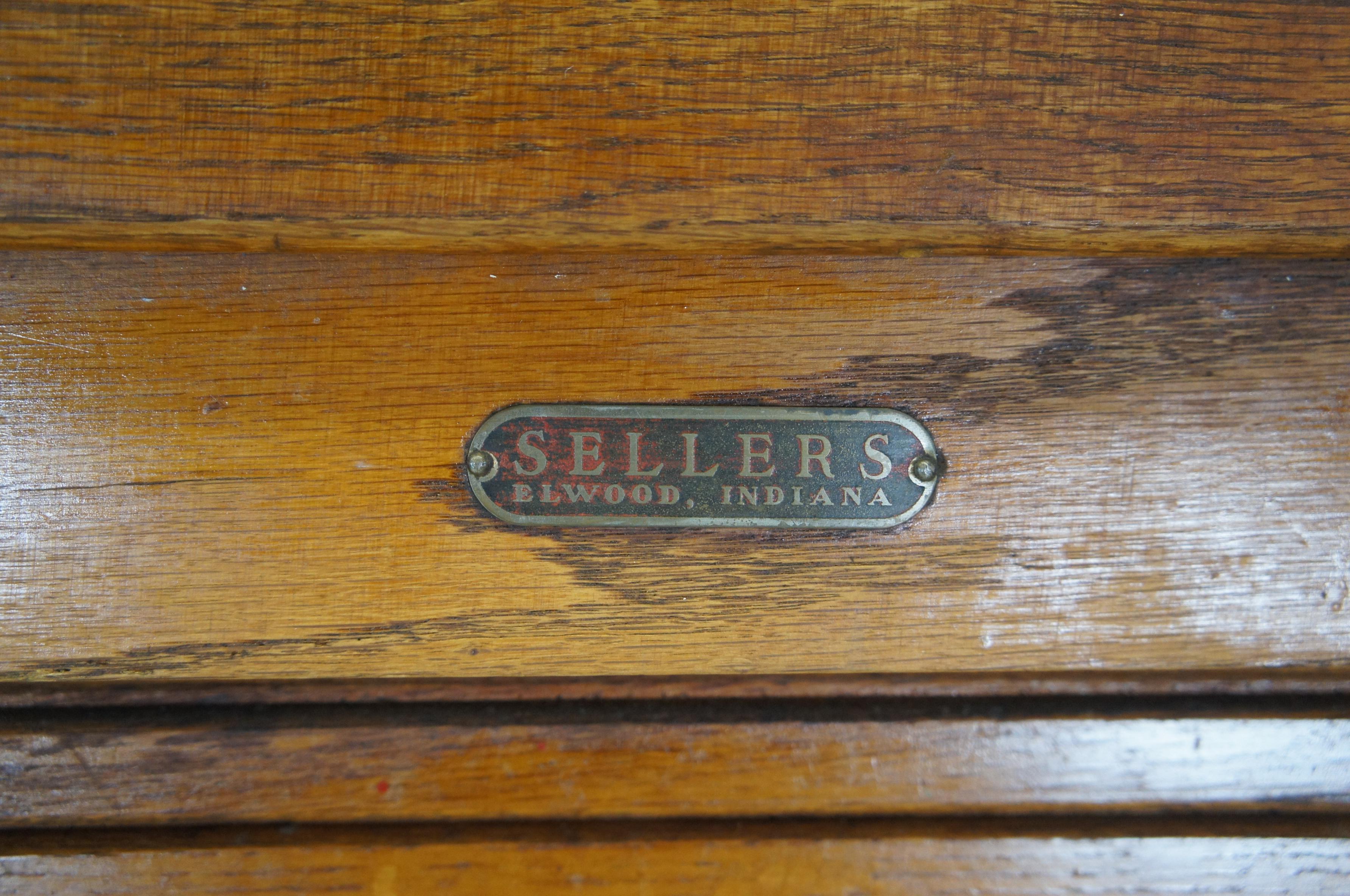 Antique Sellers Quartersawn Oak Farmhouse Kitchen Hoosier Bakers Cabinet 71