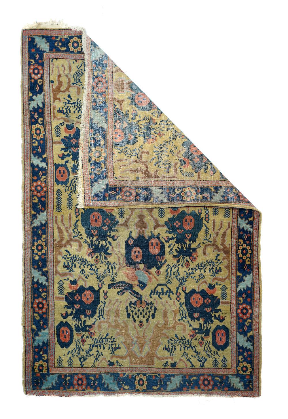 Antique Seneh - one of pair rug measures 3'1'' x 4'9''.