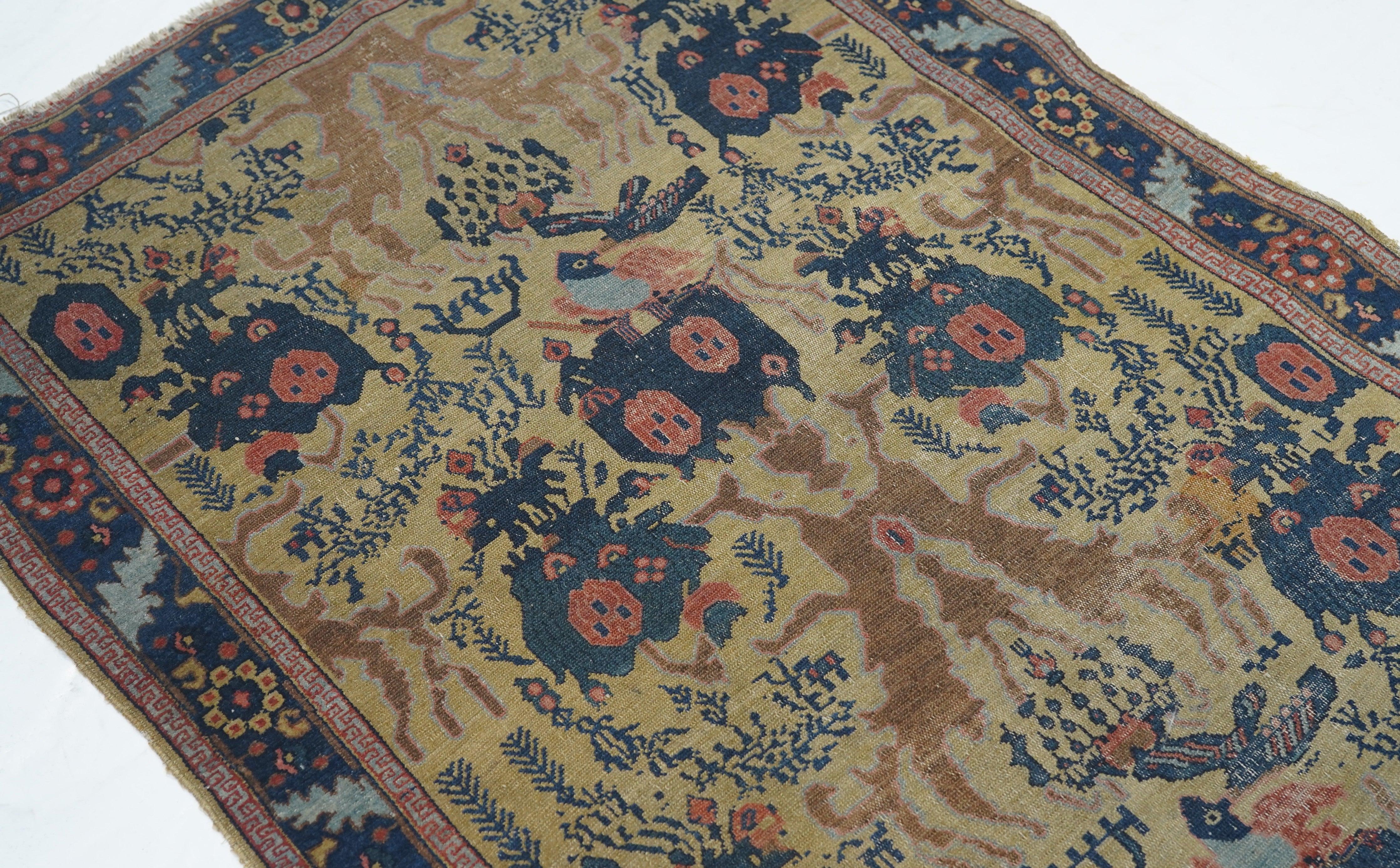 Late 19th Century Antique Seneh, One of Pair Rug For Sale