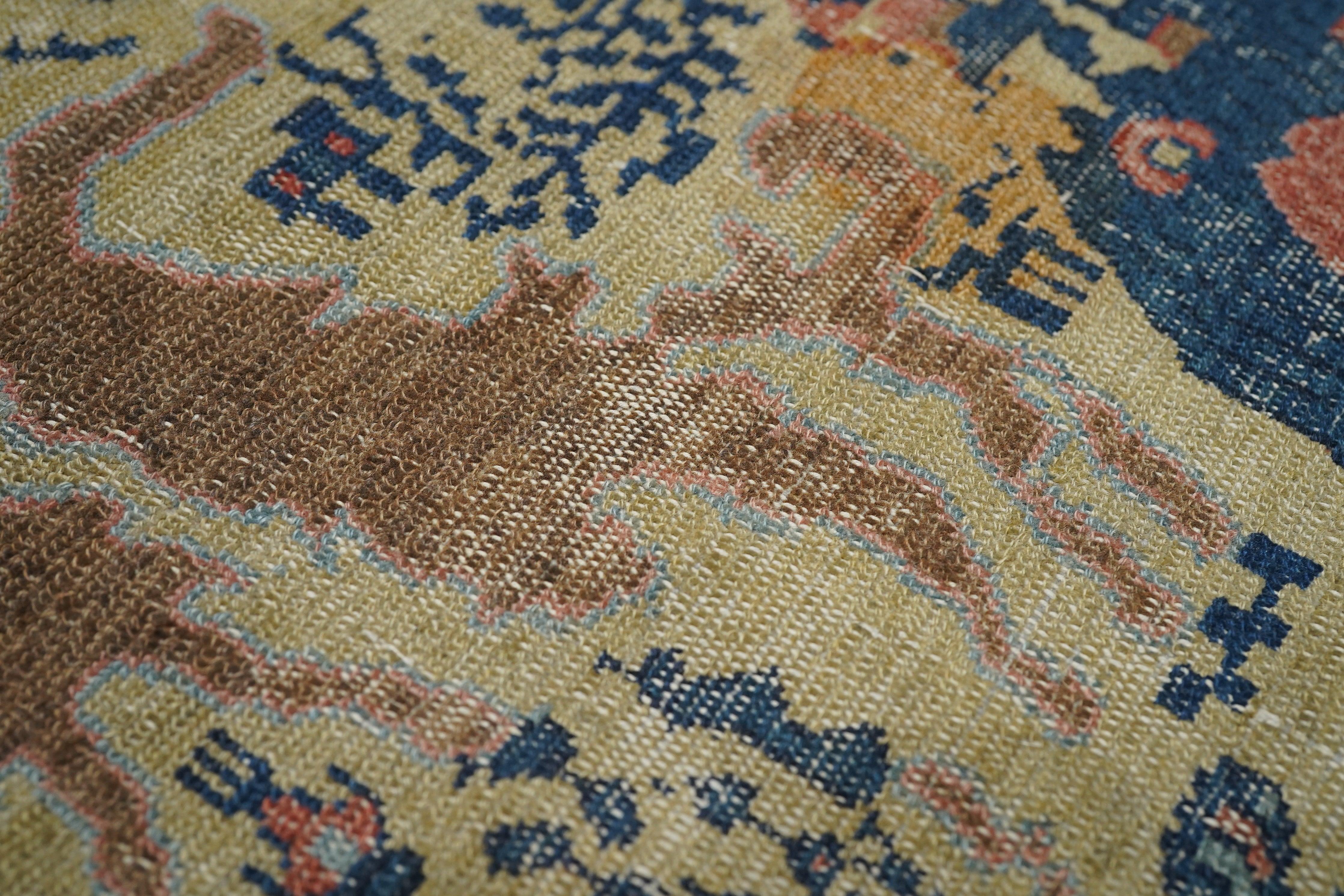 Wool Antique Seneh, One of Pair Rug For Sale