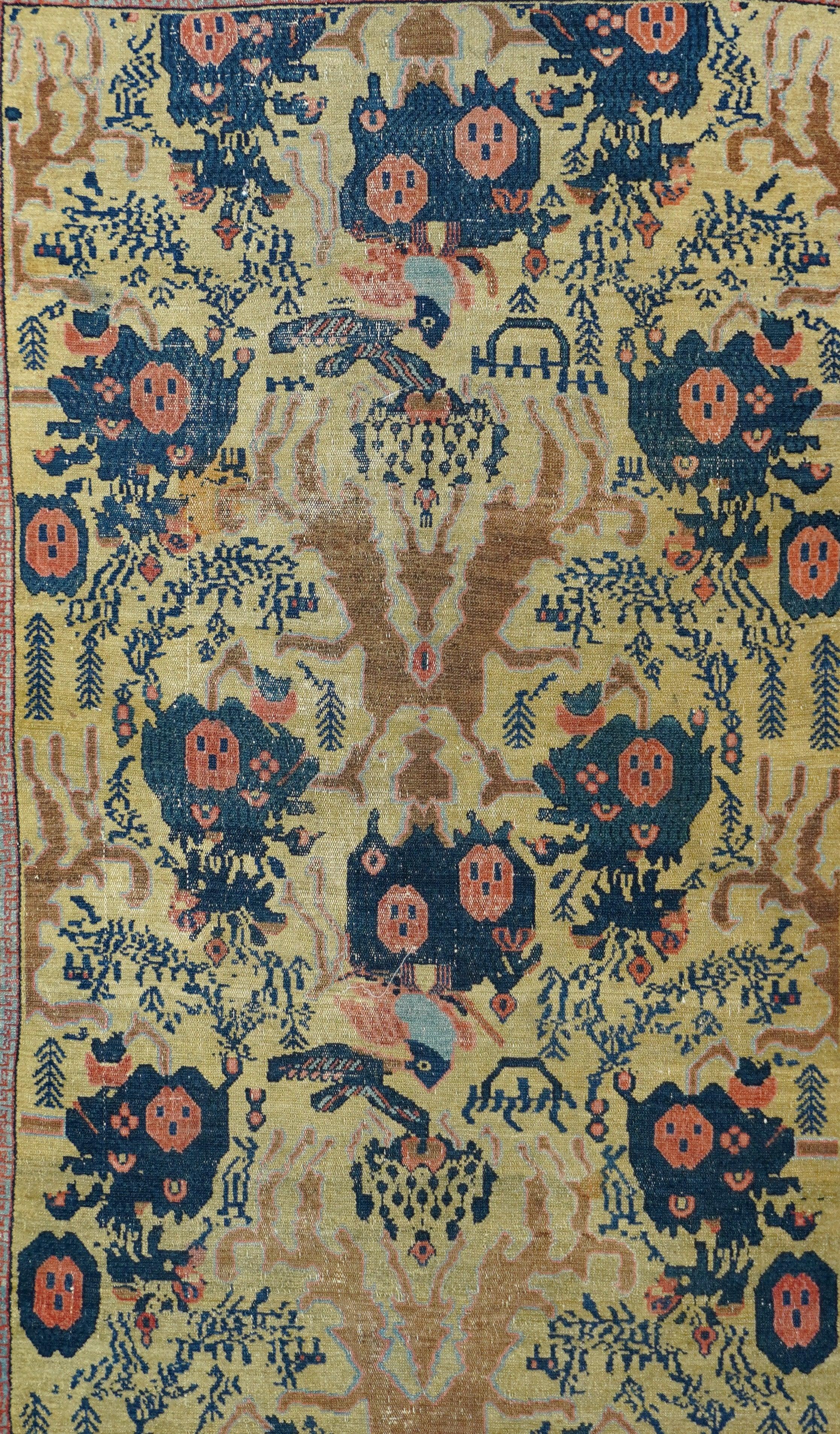Antique Seneh, One of Pair Rug For Sale 2