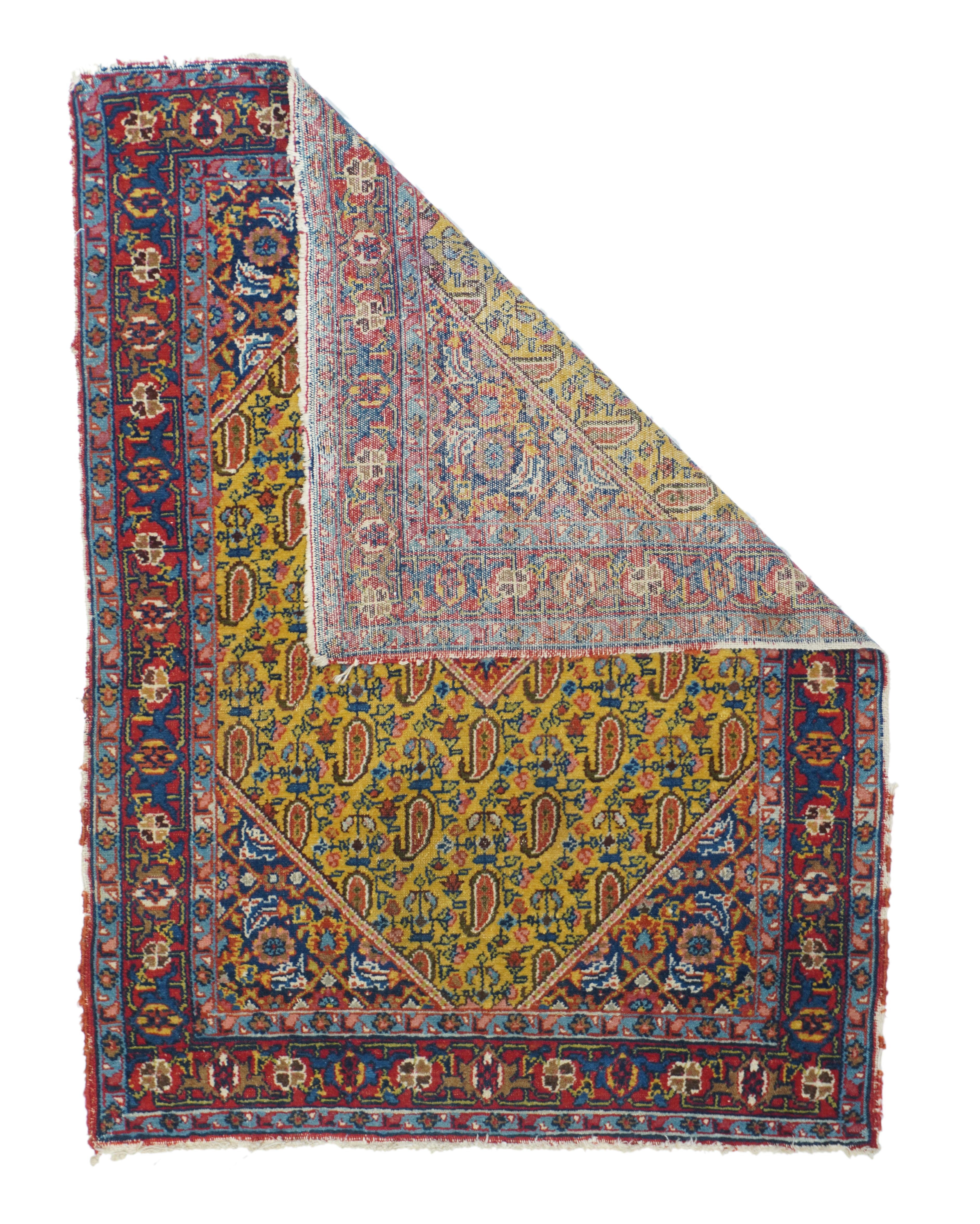 Antiker Seneh-Teppich 2'10'' x 3'10''.