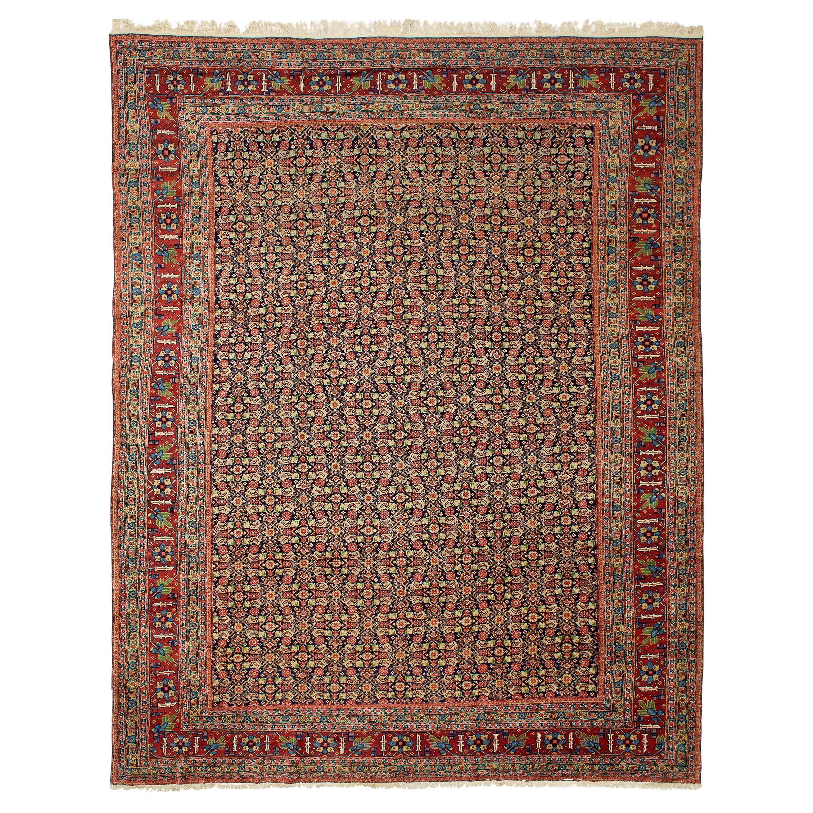 Antique Senna Baff Tabriz Carpet