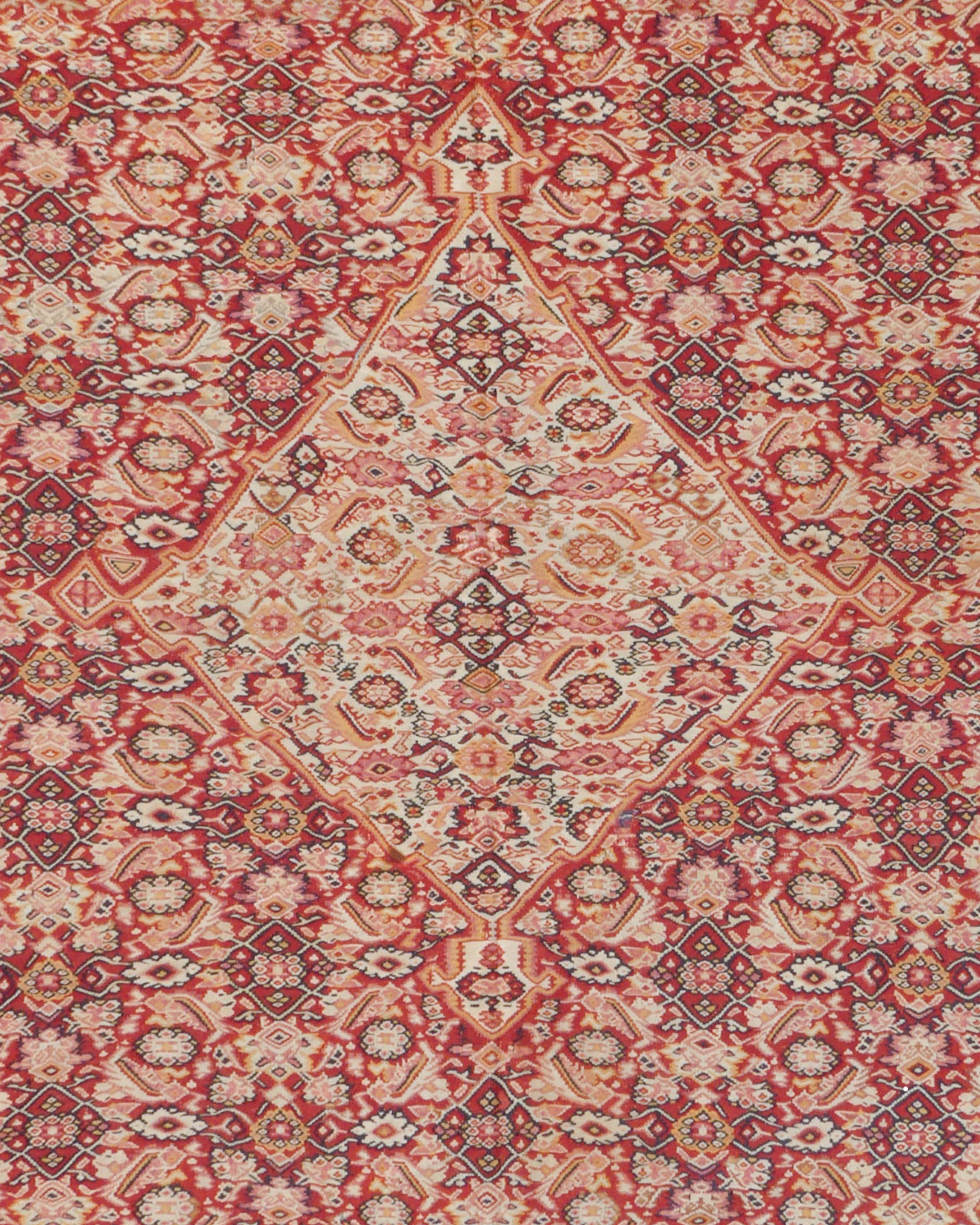 Hand-Knotted Antique Senneh Kilim, 19th Century For Sale